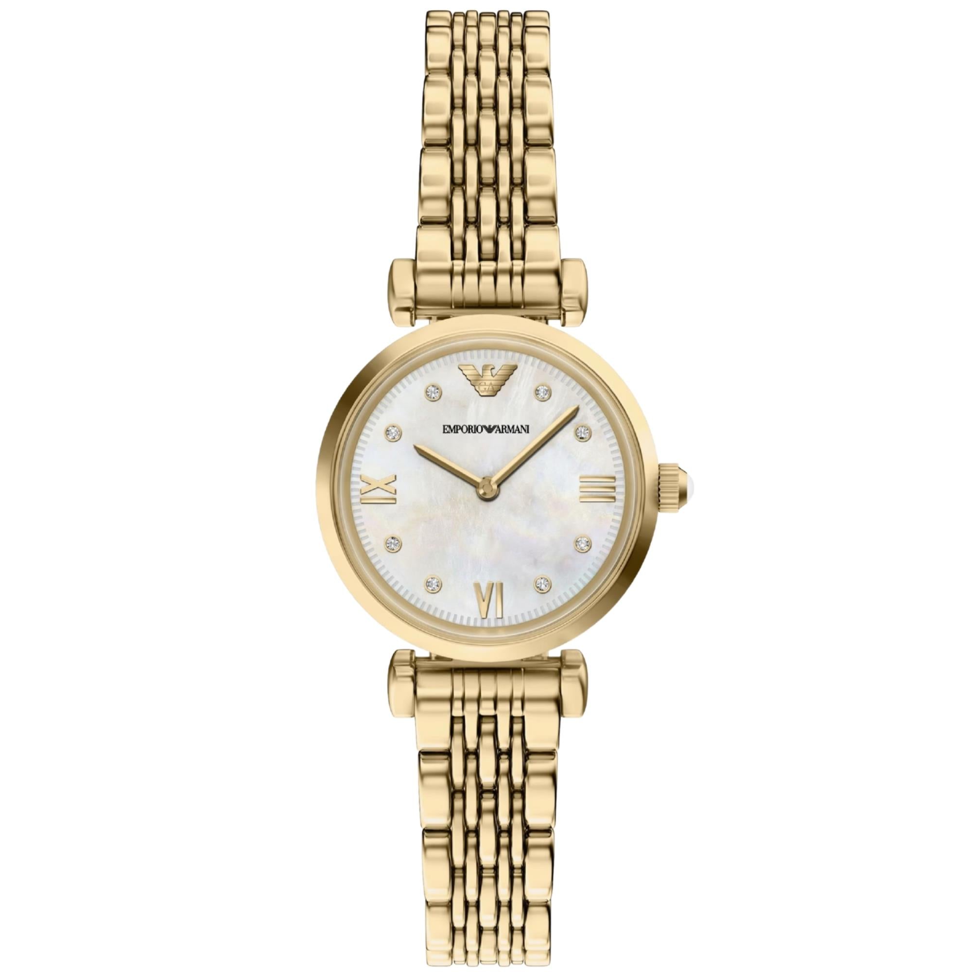 Emporio Armani Gianni 28mm Mother of Pearl Dial Steel Ladies Quartz Watch AR11806
