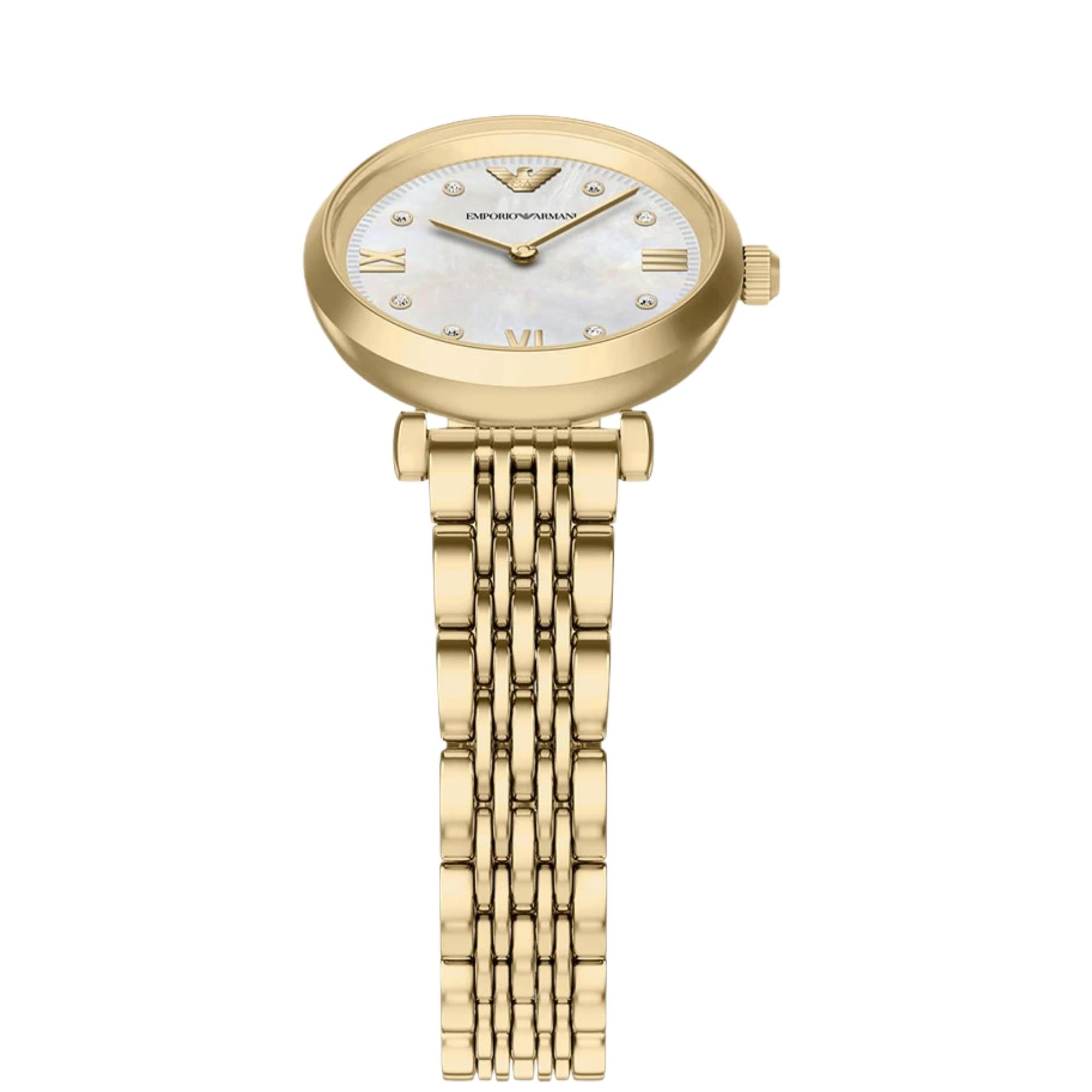 Emporio Armani Gianni 28mm Mother of Pearl Dial Steel Ladies Quartz Watch AR11806