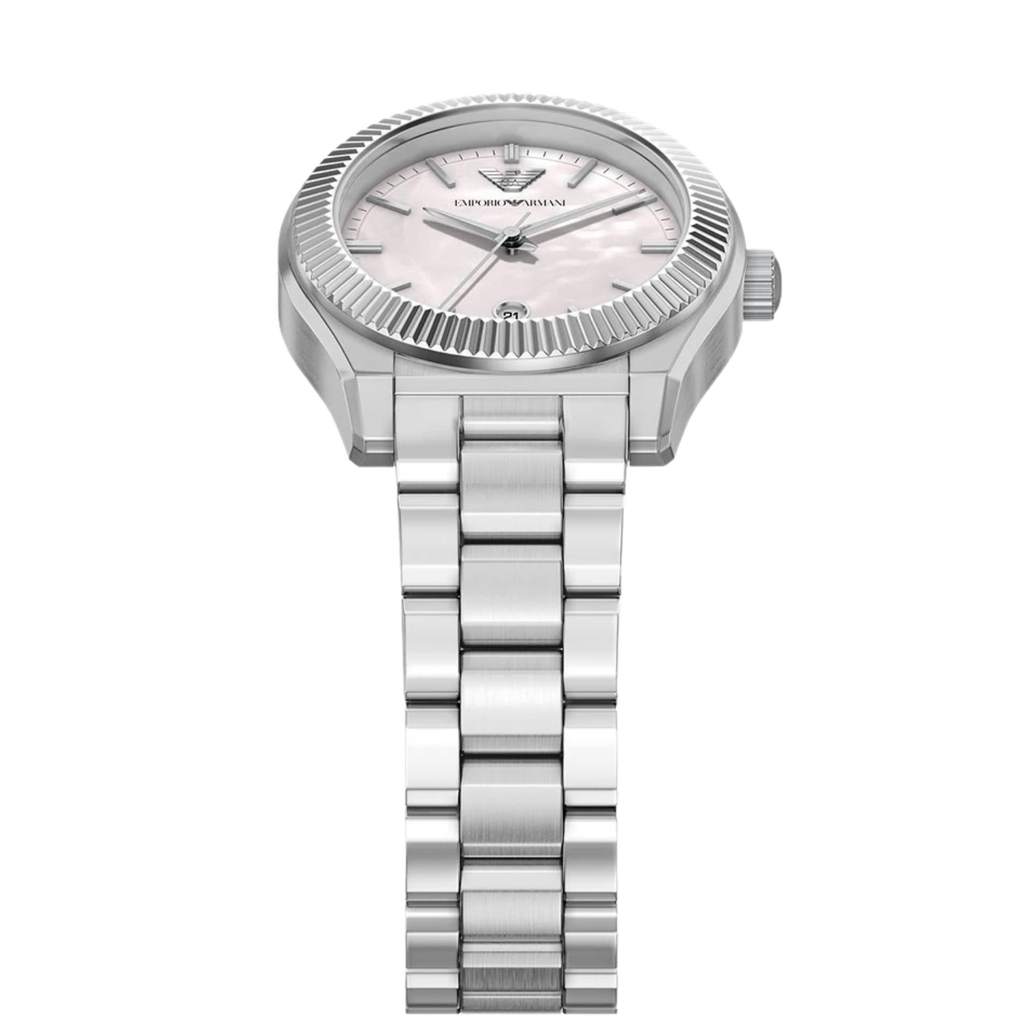 Emporio Armani Federica 32mm Mother of Pearl Dial Steel Ladies Quartz Watch AR11802