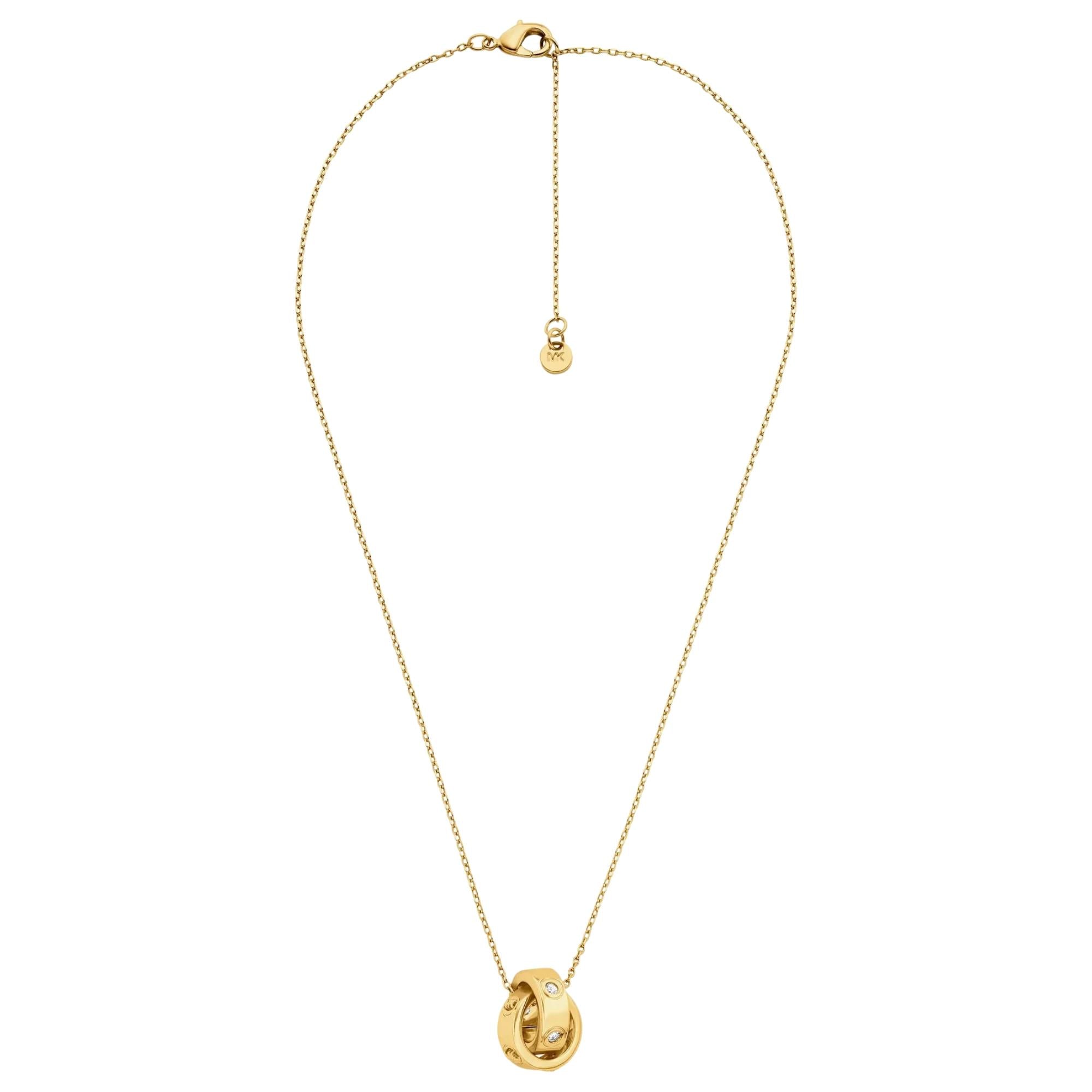 Michael Kors MK Gold Logo Cubic Zirconia Ladies Necklace MKJ8654710