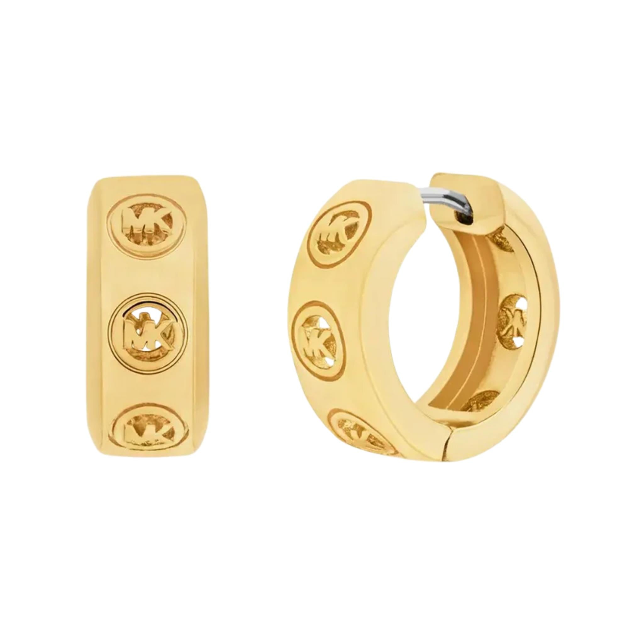 Michael Kors MK Gold Logo Huggie Ladies Earrings MKJ8655710