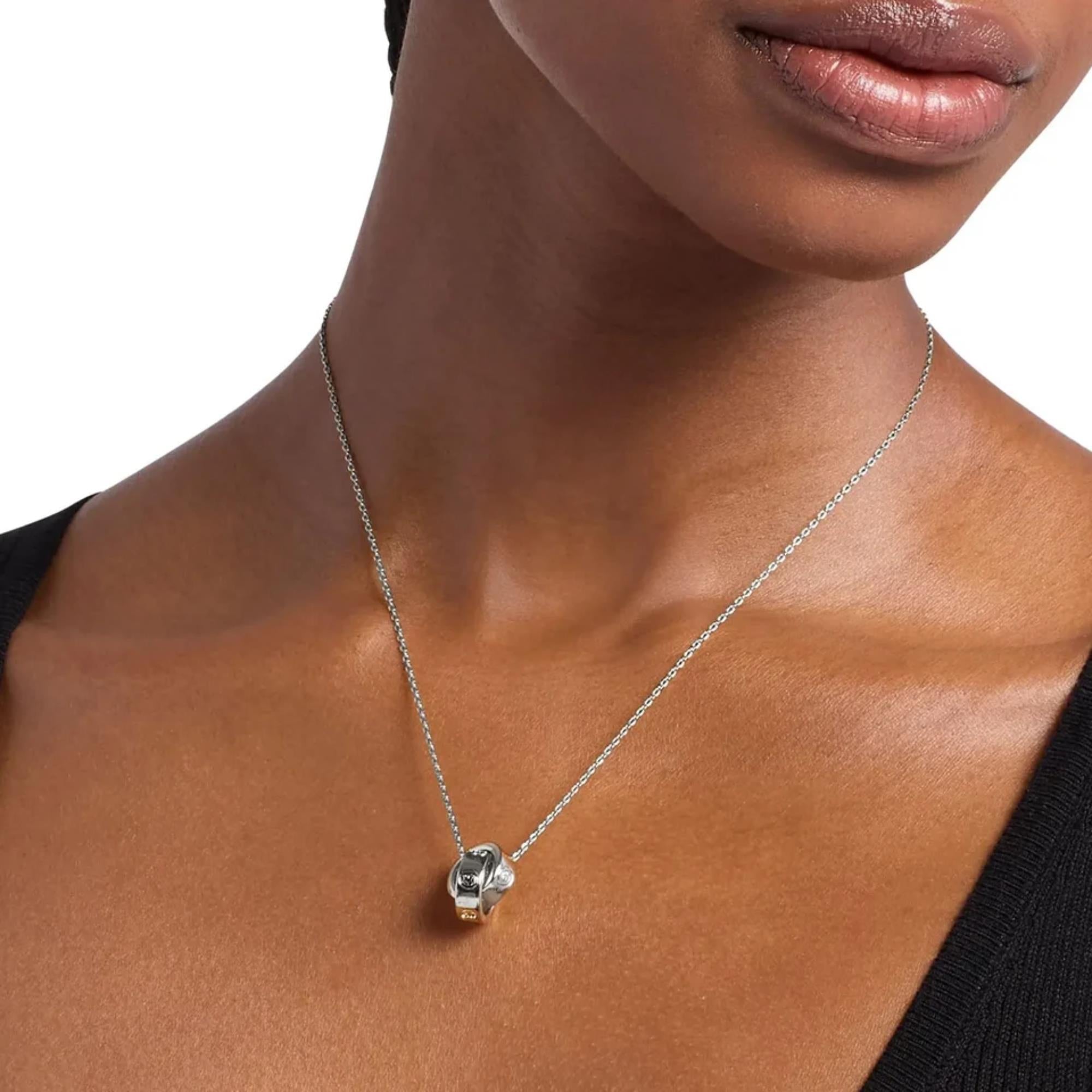 Michael Kors MK Silver Logo Cubic Zirconia Ladies Necklace MKJ8654040