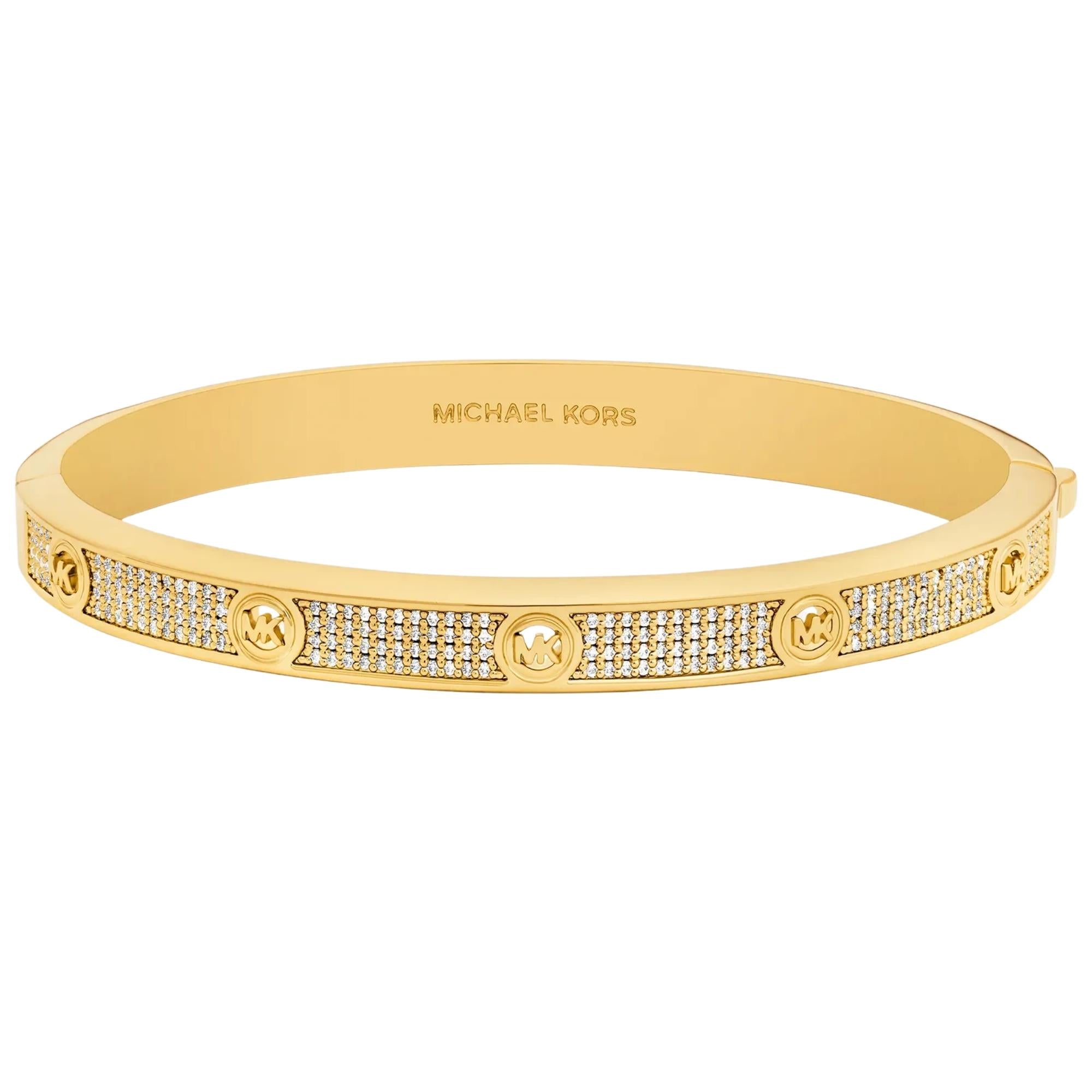 Michael Kors MK Gold Pavé Logo Ladies Bangle Bracelet MKJ8653710