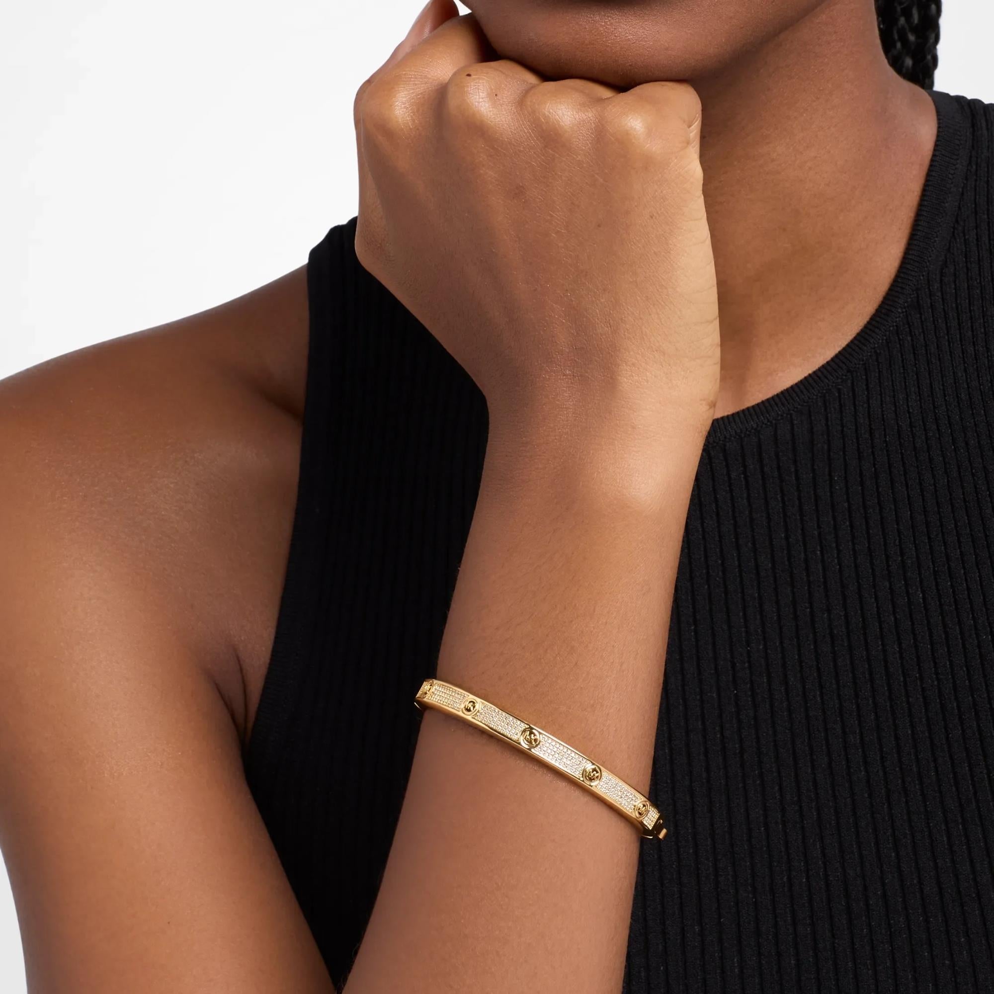 Michael Kors MK Gold Pavé Logo Ladies Bangle Bracelet MKJ8653710