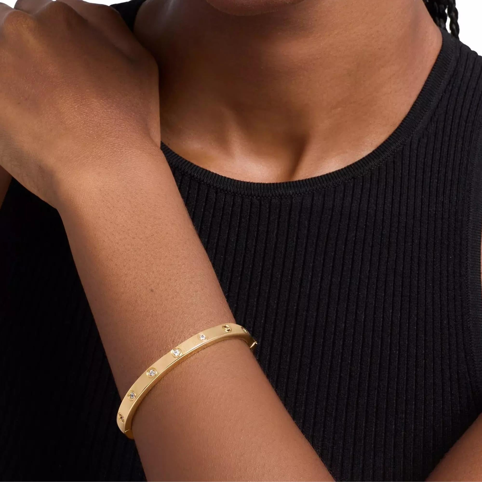 Michael Kors Brilliance Gold Cubic Zirconia Ladies Bangle Bracelet MKJ8650710