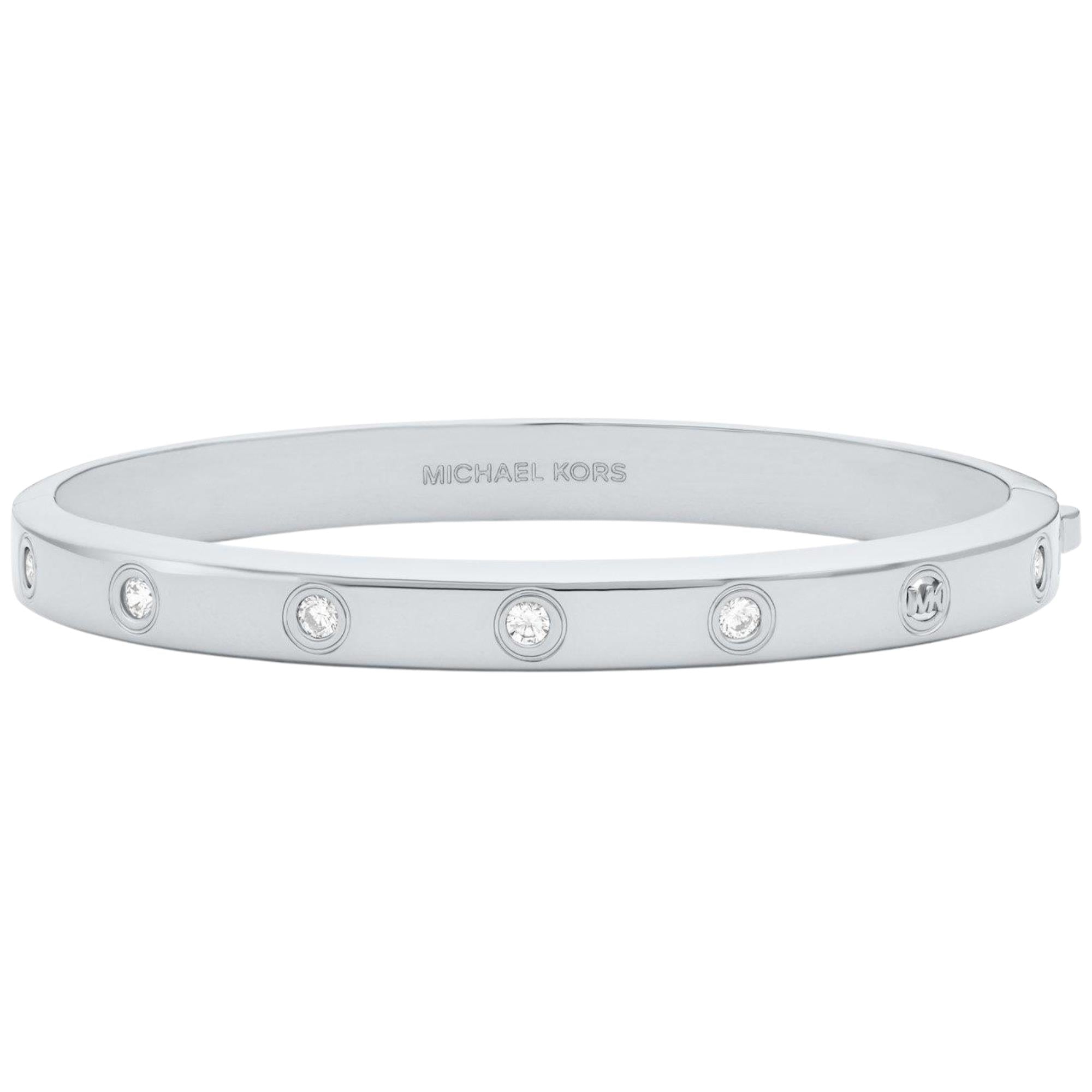 Michael Kors Brilliance Silver Cubic Zirconia Ladies Bangle Bracelet MKJ8650040