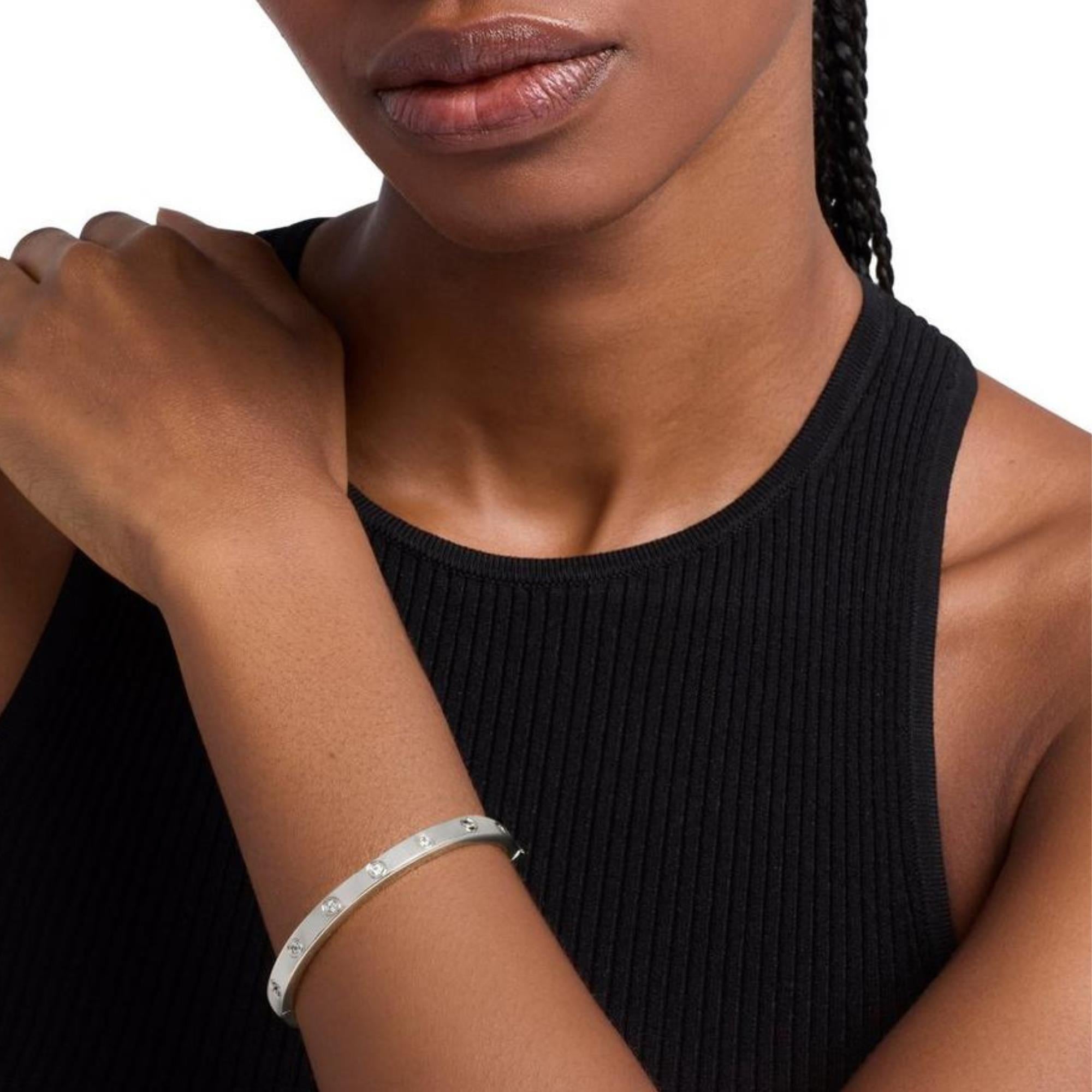 Michael Kors Brilliance Silver Cubic Zirconia Ladies Bangle Bracelet MKJ8650040