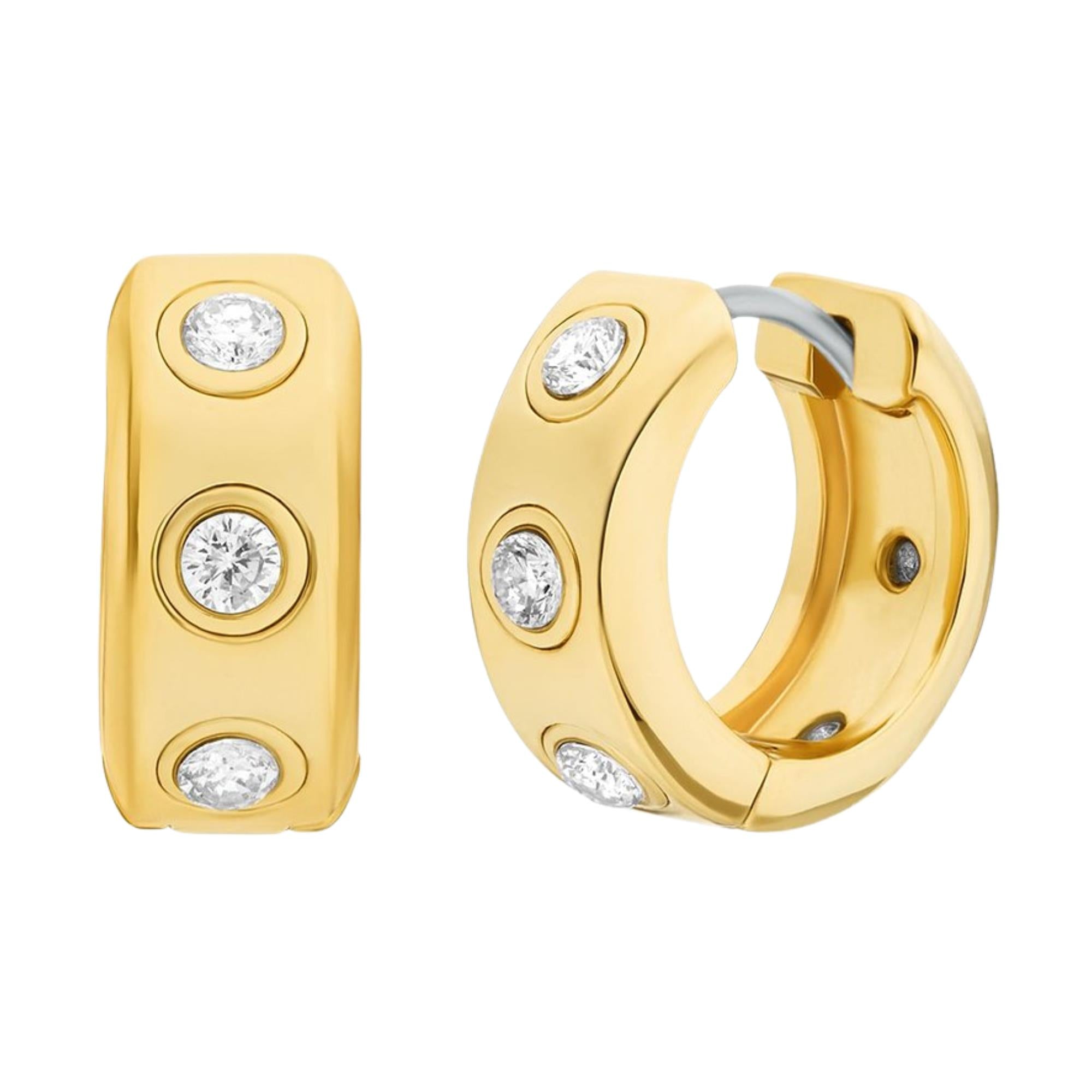 Michael Kors Brilliance Gold Pavé Logo Huggie Ladies Earrings MKJ8652710