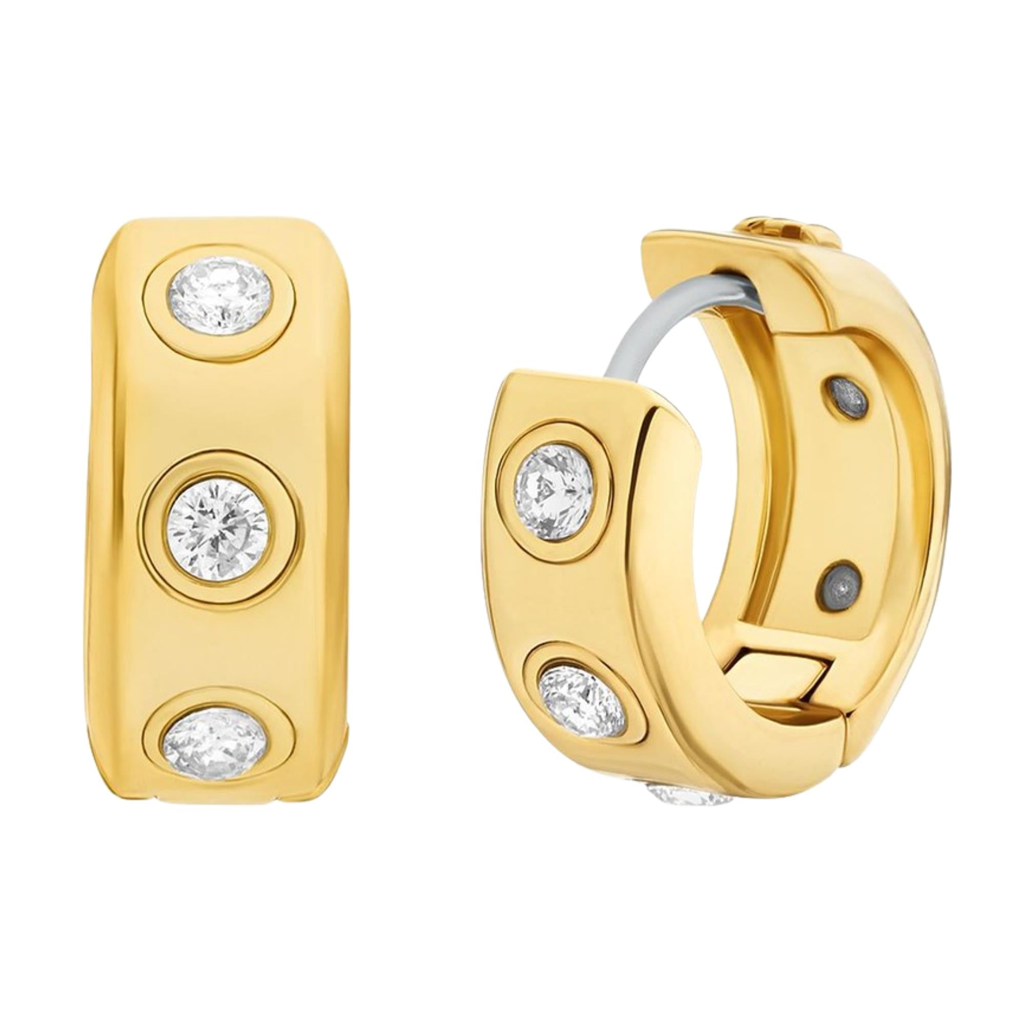 Michael Kors Brilliance Gold Pavé Logo Huggie Ladies Earrings MKJ8652710