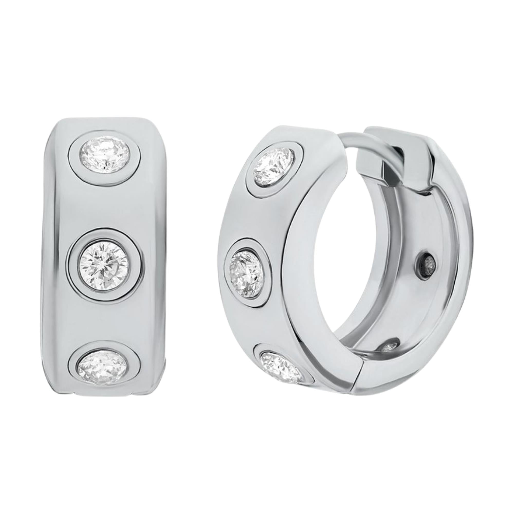 Michael Kors Brilliance Silver Pavé Logo Huggie Ladies Earrings MKJ8652040