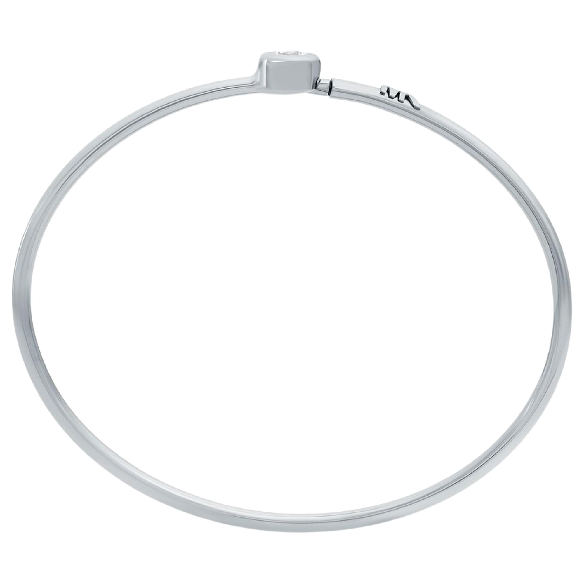 Michael Kors Brilliance Silver Round Stone Ladies Bangle Bracelet MKJ8656040
