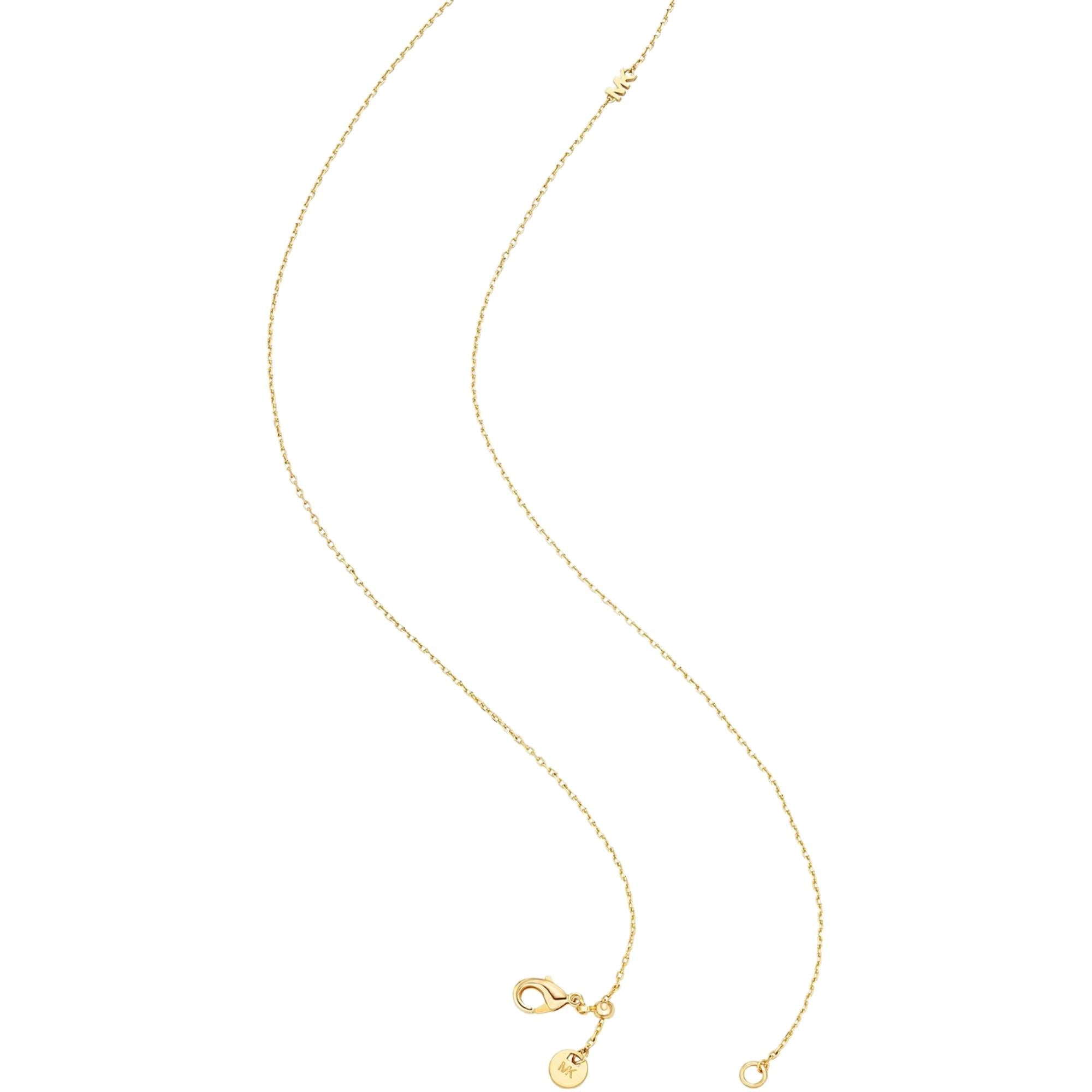 Michael Kors Brilliance Gold Round Stone Pendant Ladies Necklace MKJ8659710