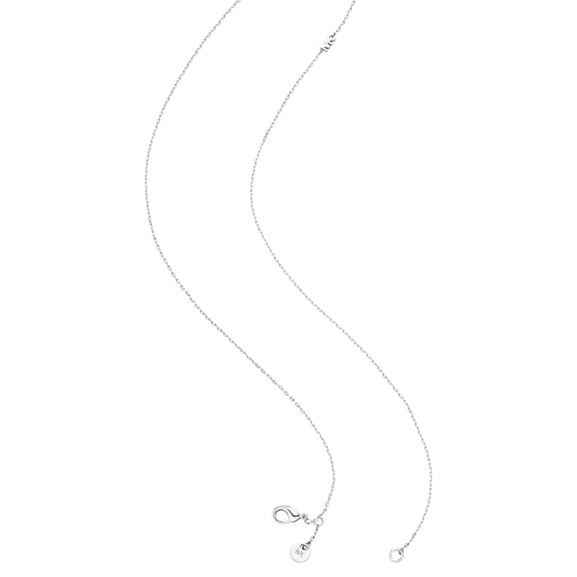 Michael Kors Brilliance Silver Round Stone Pendant Ladies Necklace MKJ8659040