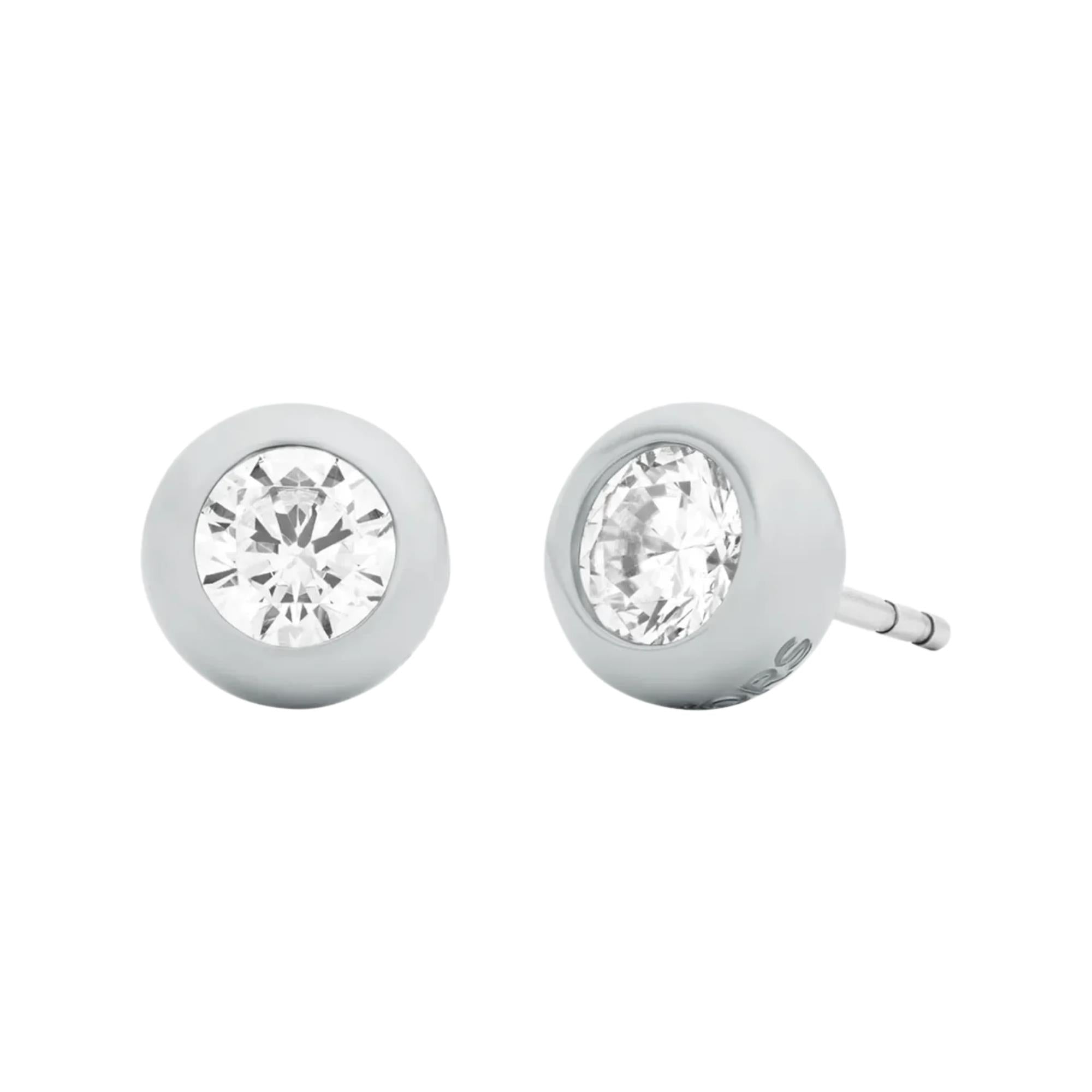 Michael Kors Brilliance Silver Cubic Zirconia Ladies Stud Earrings MKJ8661040