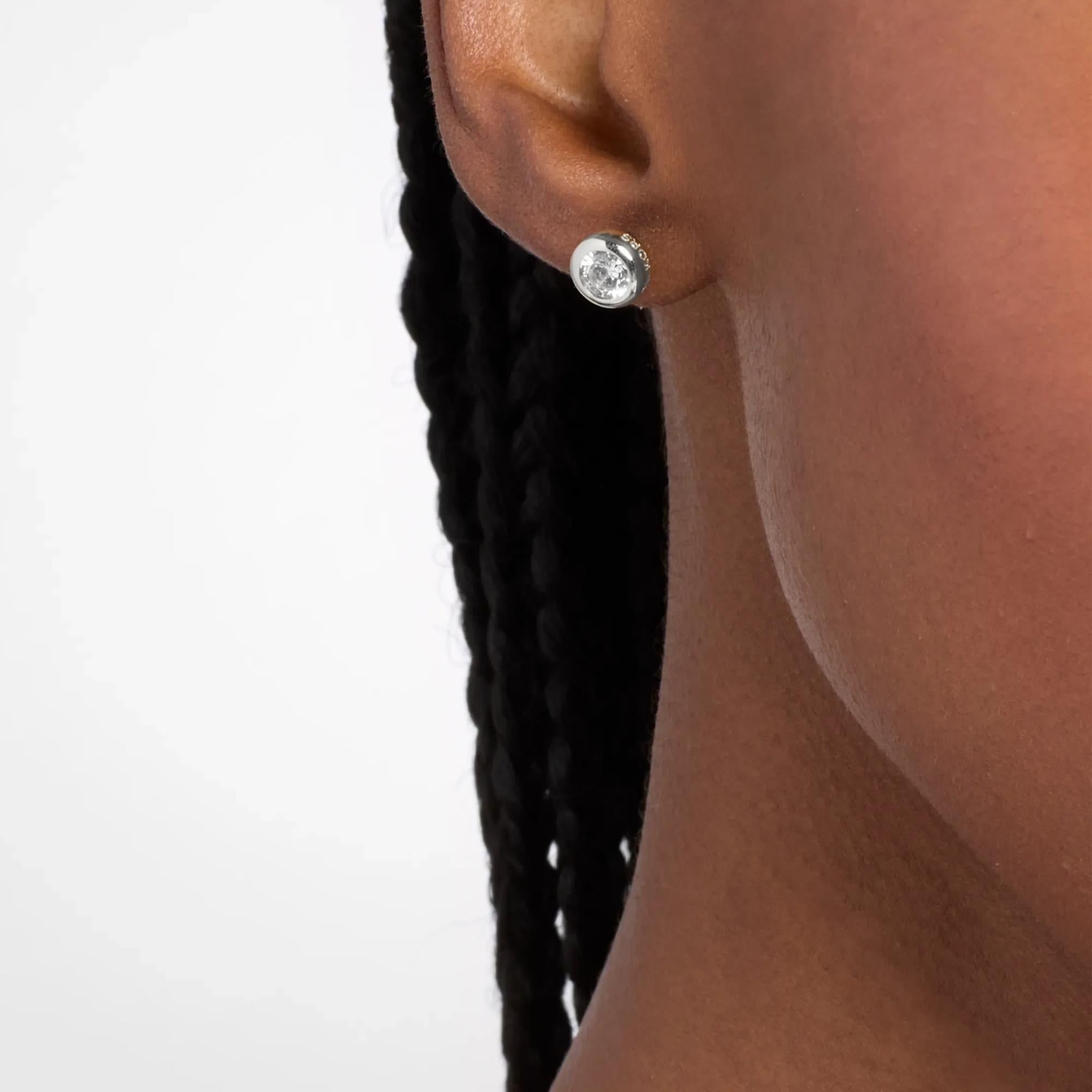 Michael Kors Brilliance Silver Cubic Zirconia Ladies Stud Earrings MKJ8661040