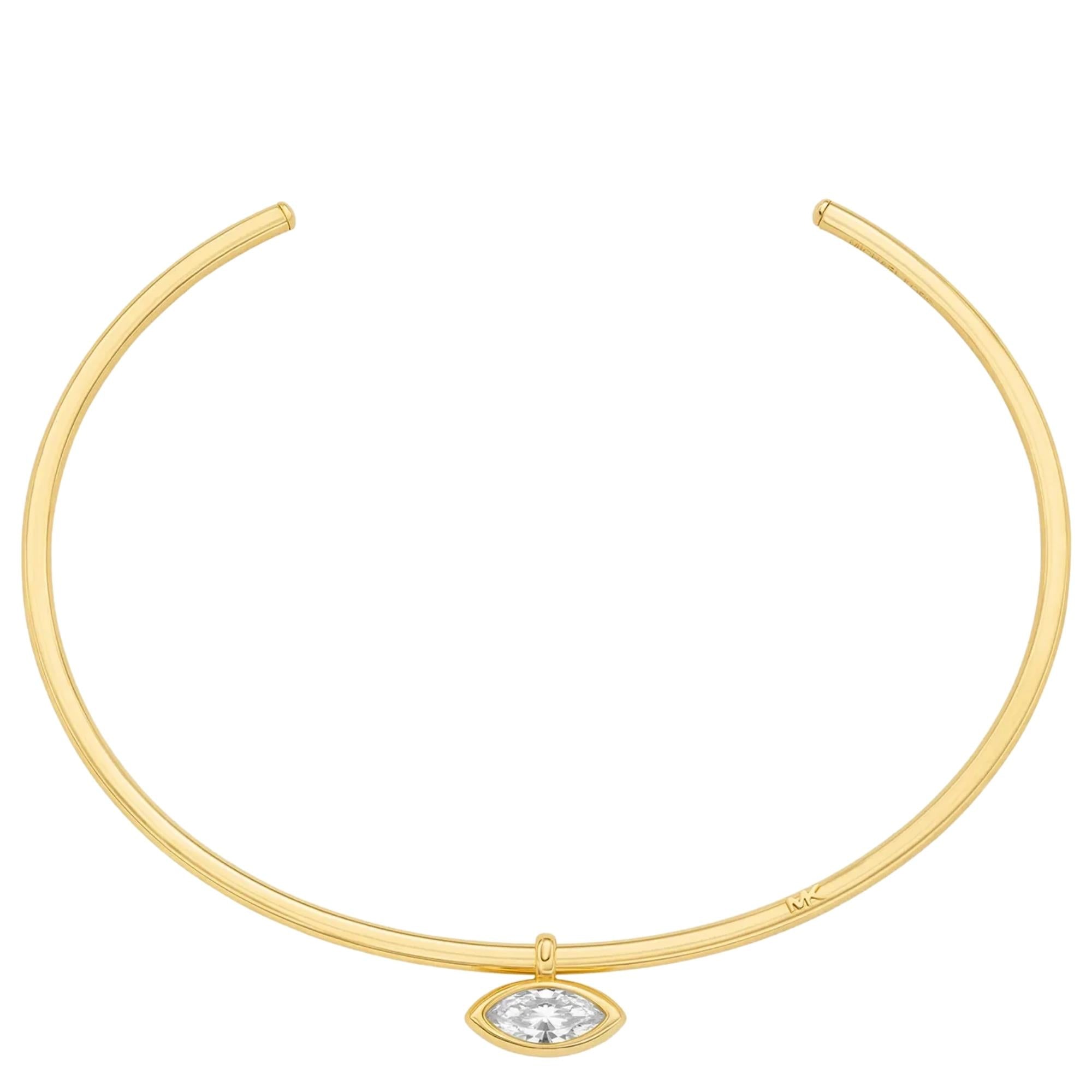 Michael Kors Brilliance Gold Marquise Cut Cubic Zirconia Ladies Collar Necklace MKJ8672710