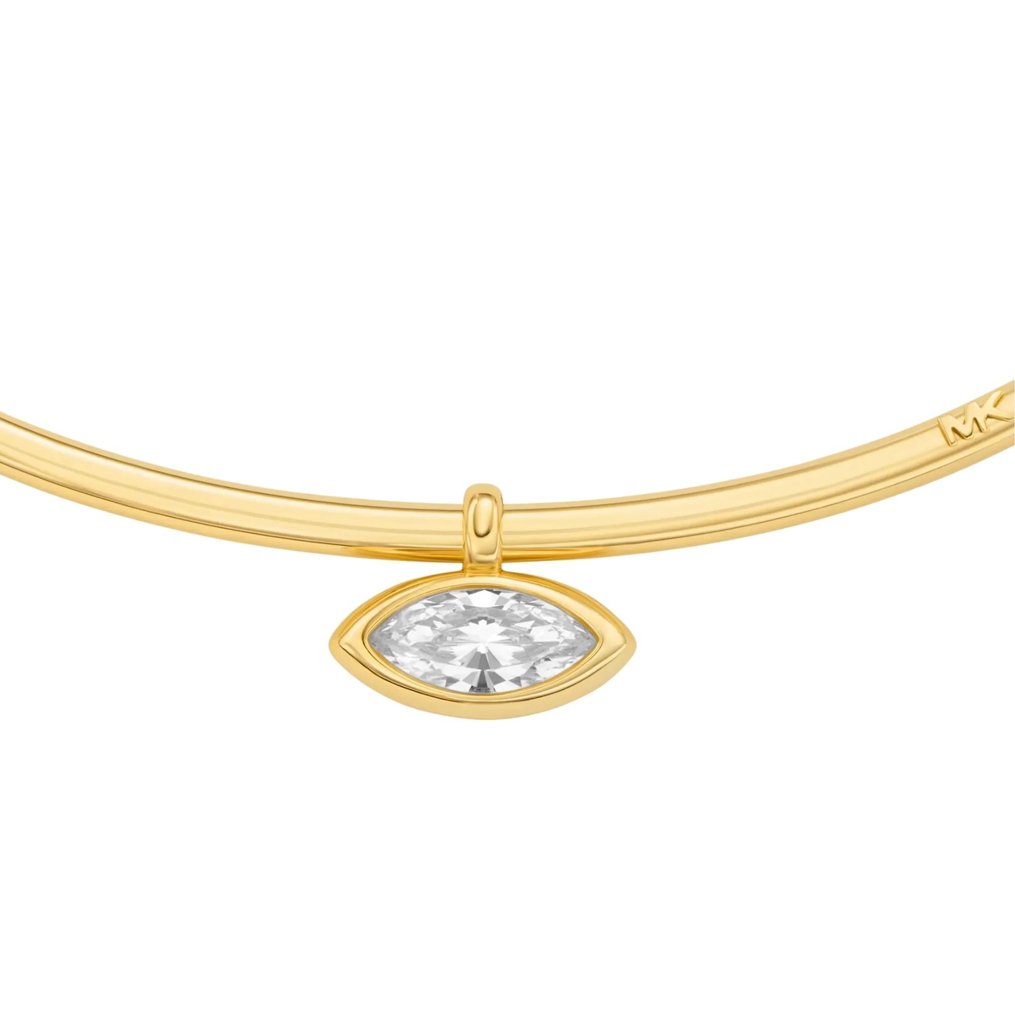 Michael Kors Brilliance Gold Marquise Cut Cubic Zirconia Ladies Collar Necklace MKJ8672710