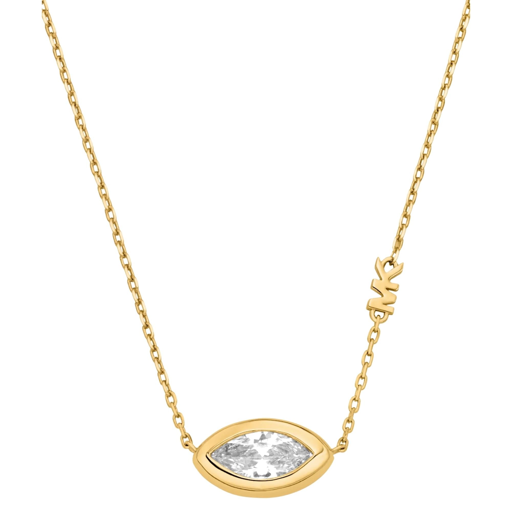 Michael Kors Brilliance Gold Marquise Cubic Zirconia Ladies Pendant Necklace MKJ8676710