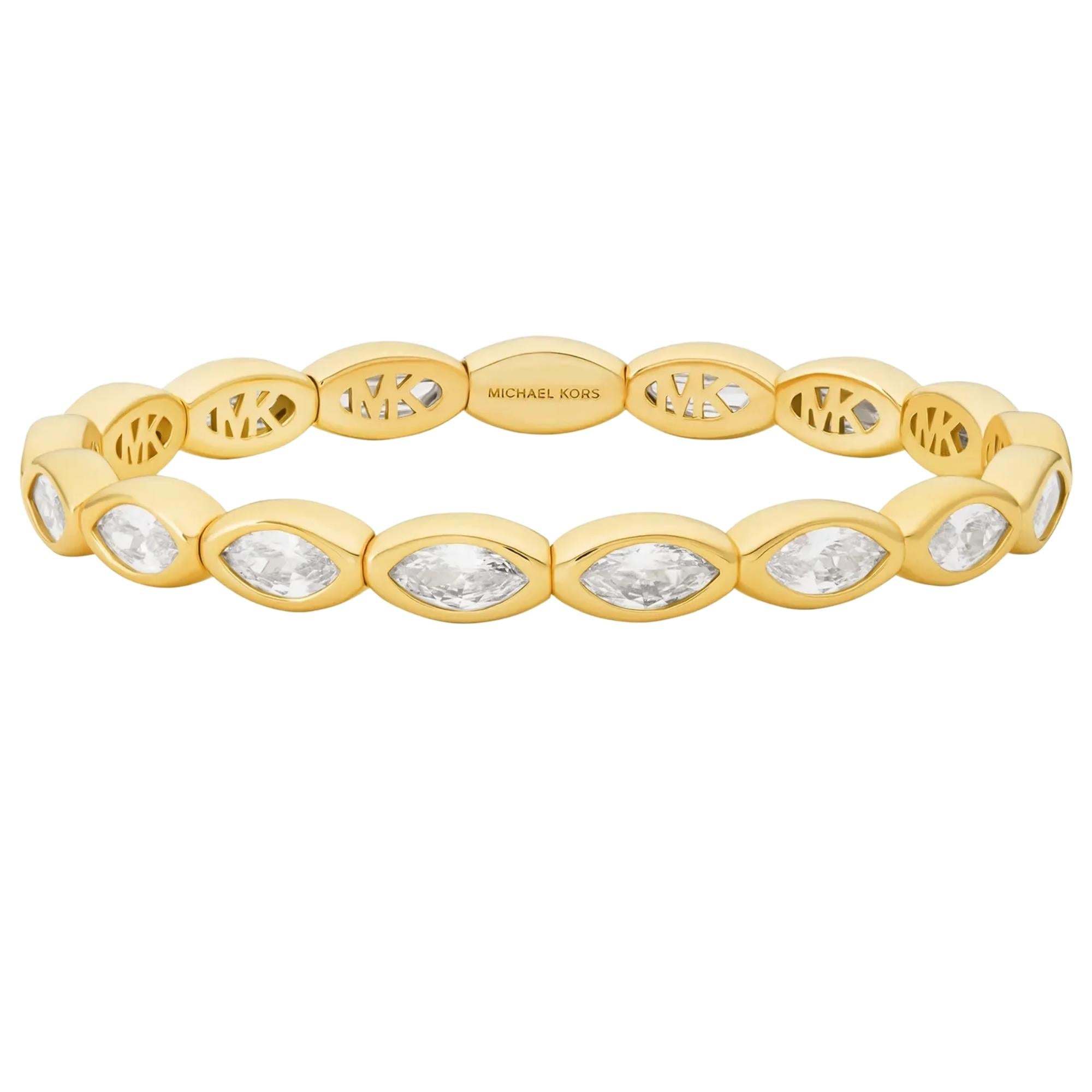 Michael Kors Brilliance Gold Marquise Cubic Zirconia Ladies Tennis Bracelet MKJ8673710