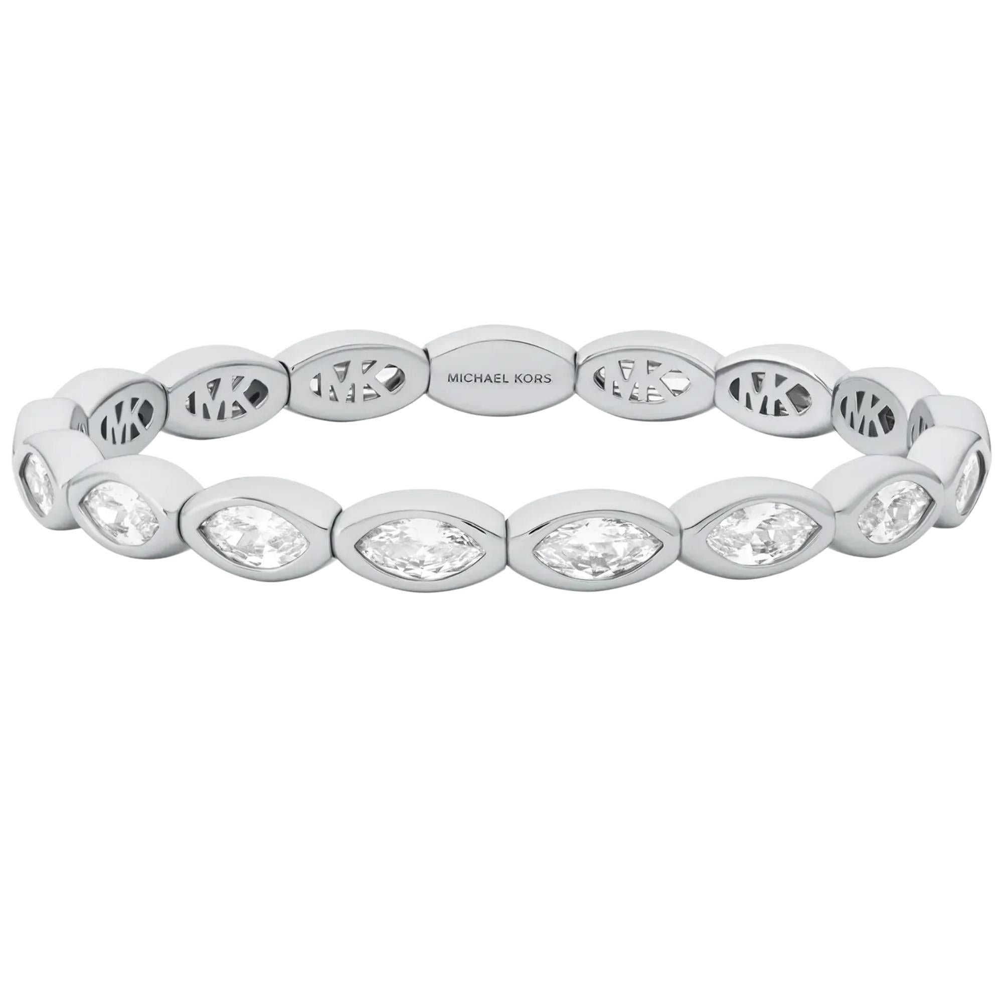 Michael Kors Brilliance Silver Marquise Cubic Zirconia Ladies Tennis Bracelet MKJ8673040