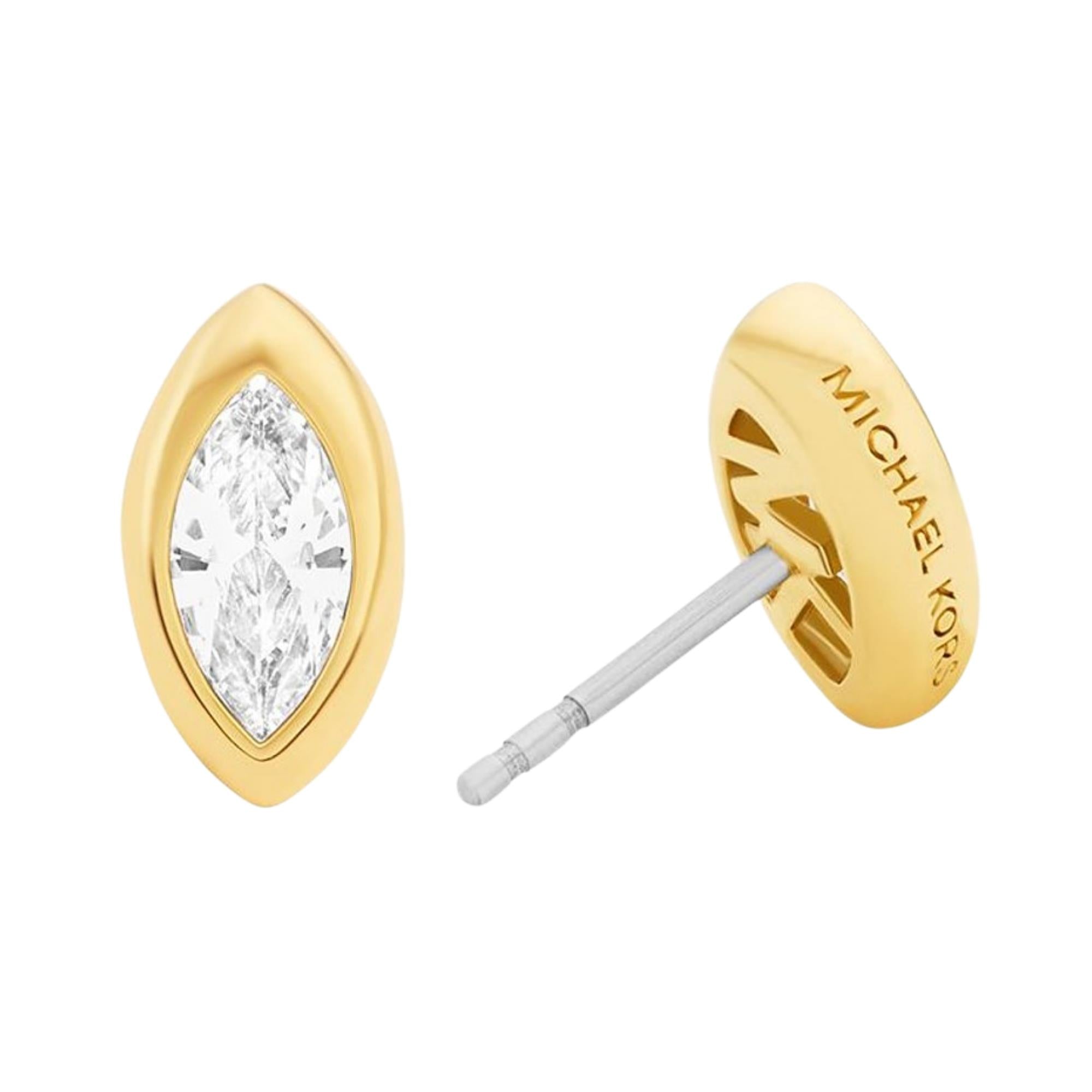 Michael Kors Brilliance Gold Marquise Cubic Zirconia Ladies Stud Earrings MKJ8677710