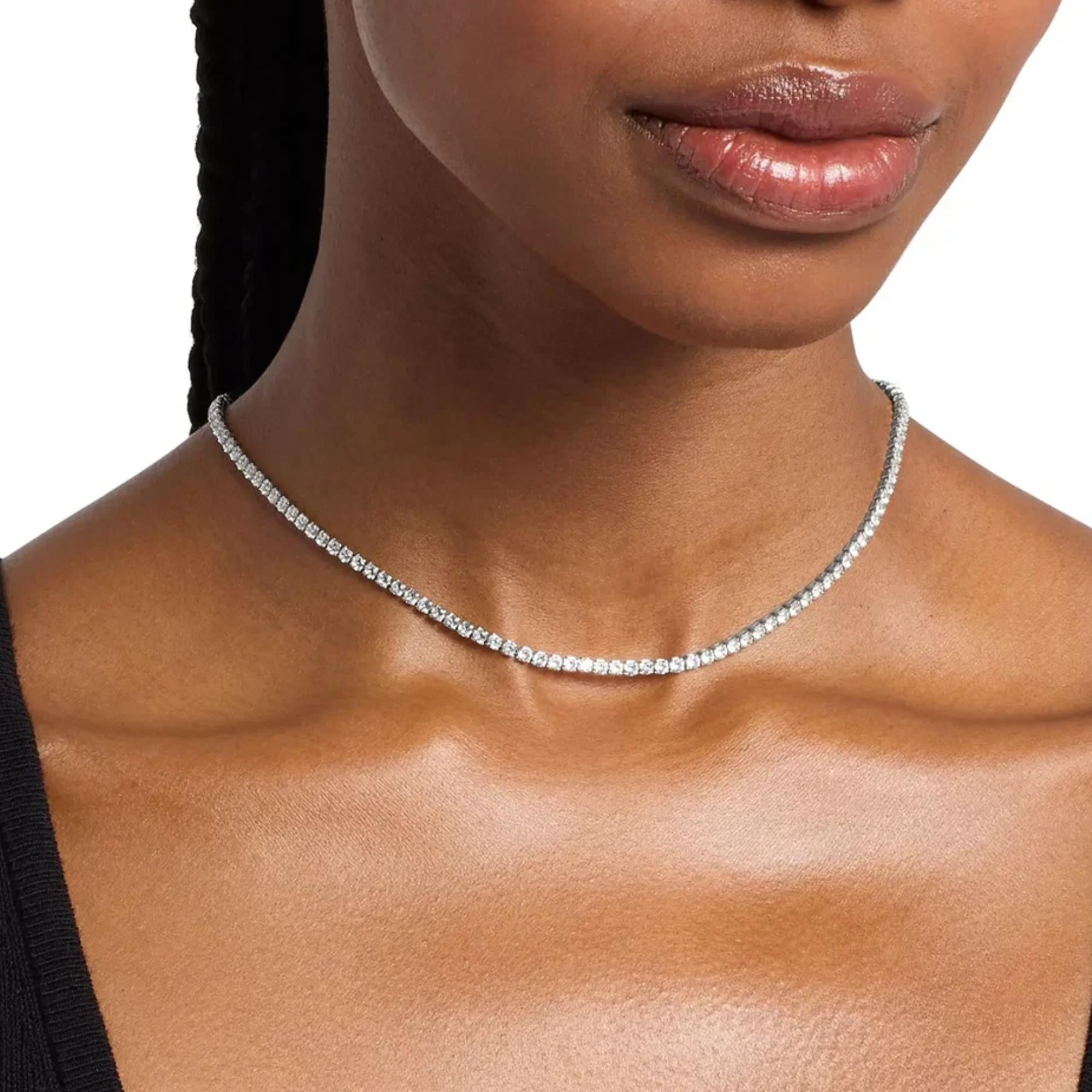 Michael Kors Brilliance Silver Pavé Ladies Tennis Necklace MKJ8649040