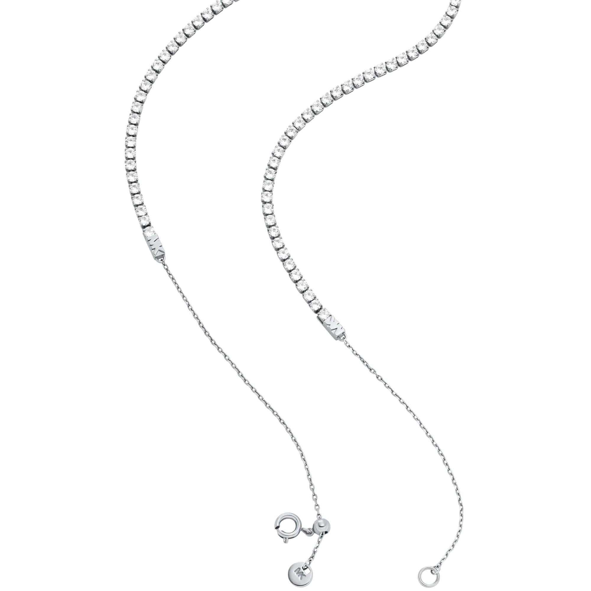 Michael Kors Brilliance Silver Pavé Ladies Tennis Necklace MKJ8649040