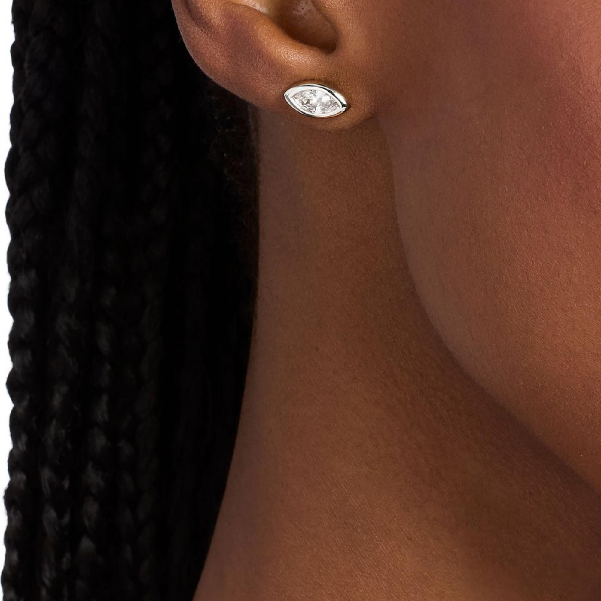 Michael Kors Brilliance Silver Marquise Cubic Zirconia Ladies Stud Earrings MKJ8677040