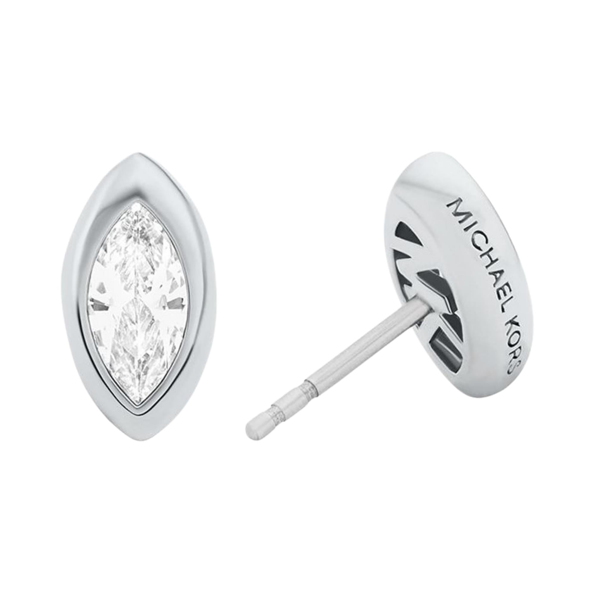 Michael Kors Brilliance Silver Marquise Cubic Zirconia Ladies Stud Earrings MKJ8677040
