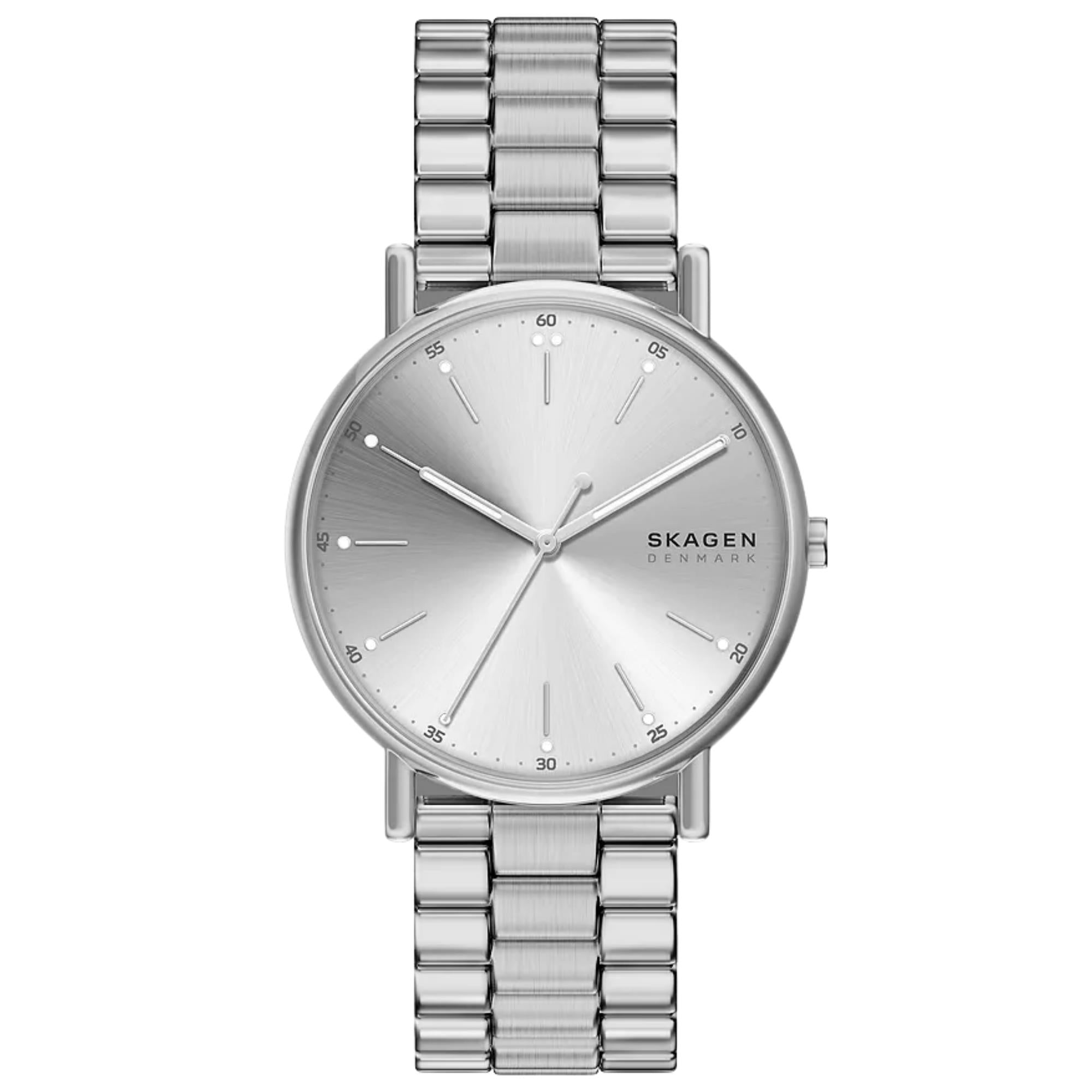 Skagen Signatur 40mm Silver Dial Steel Mens Quartz Watch SKW6950