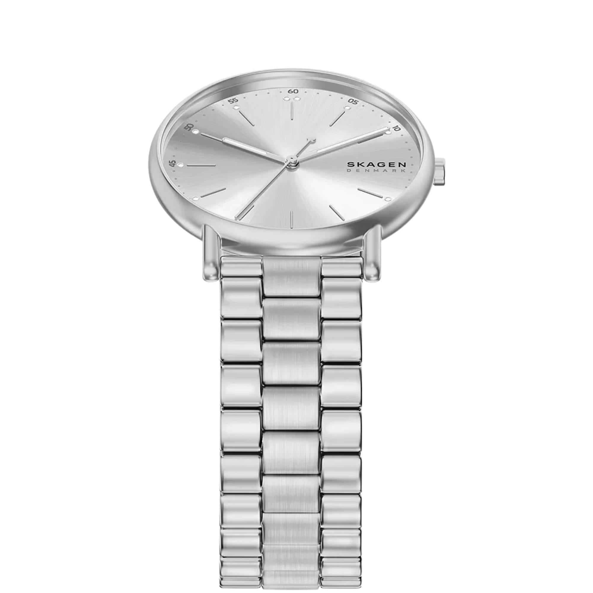 Skagen Signatur 40mm Silver Dial Steel Mens Quartz Watch SKW6950