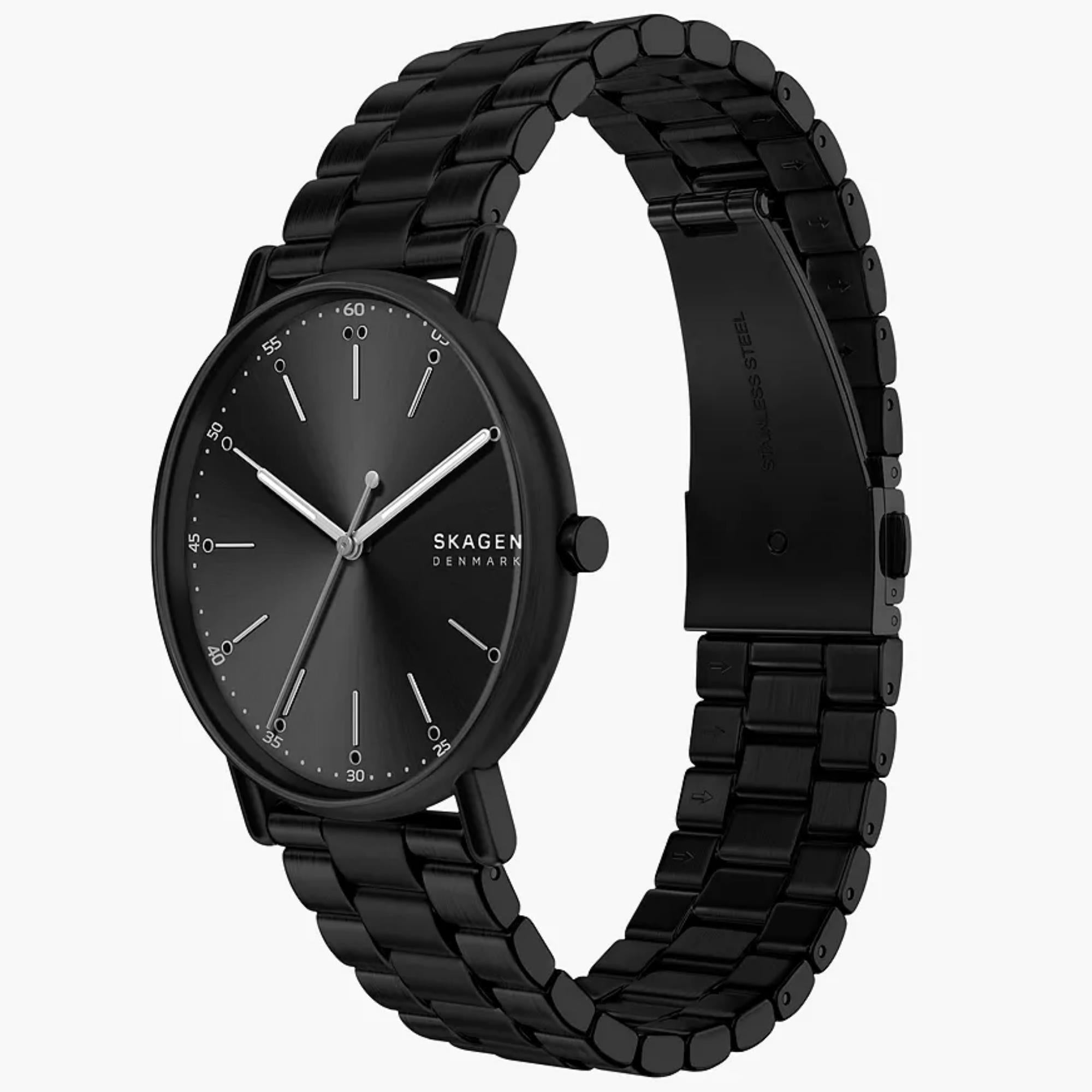 Skagen Signatur 40mm Black Dial Steel Mens Quartz Watch SKW6952