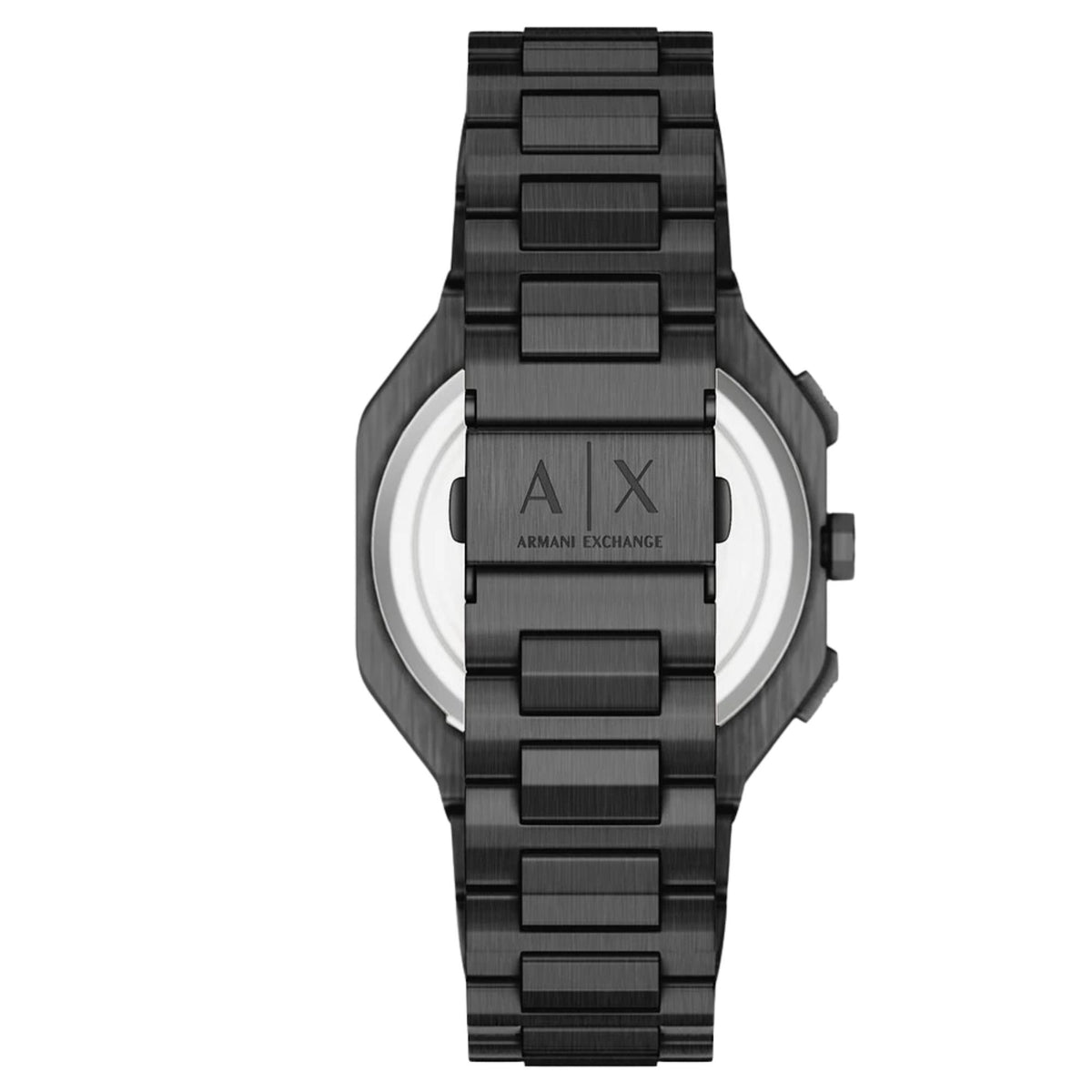 Armani Exchange Bass 40mm Dual-Time Black Dial Steel Mens Quartz Watch AX1478