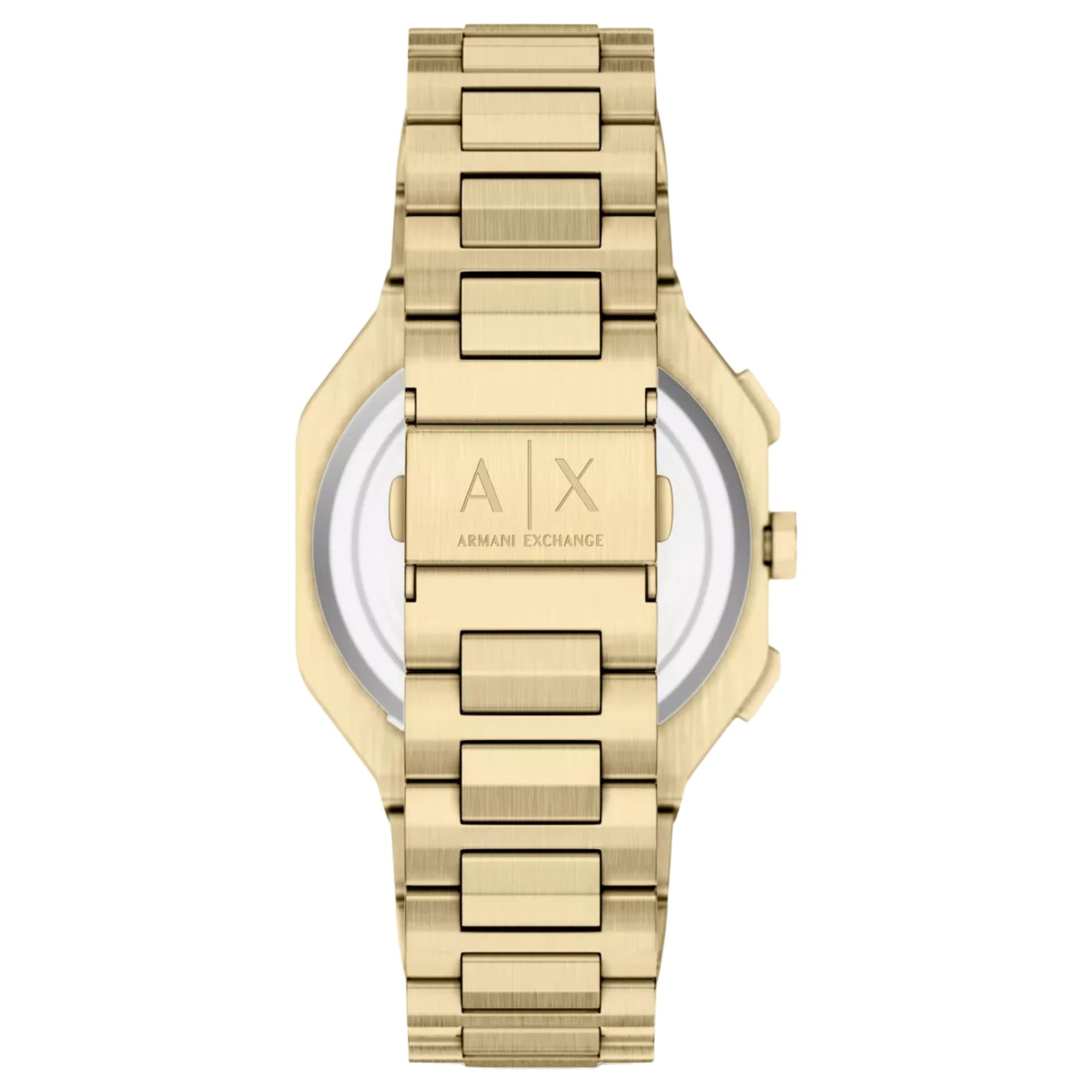 Armani Exchange Bass 40mm Dual-Time Black Dial Steel Mens Quartz Watch AX1476