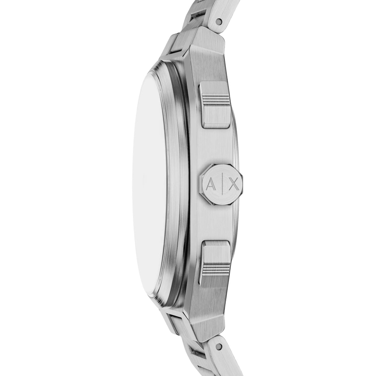 Armani Exchange Bass 40mm Dual-Time Black Dial Steel Mens Quartz Watch AX1475