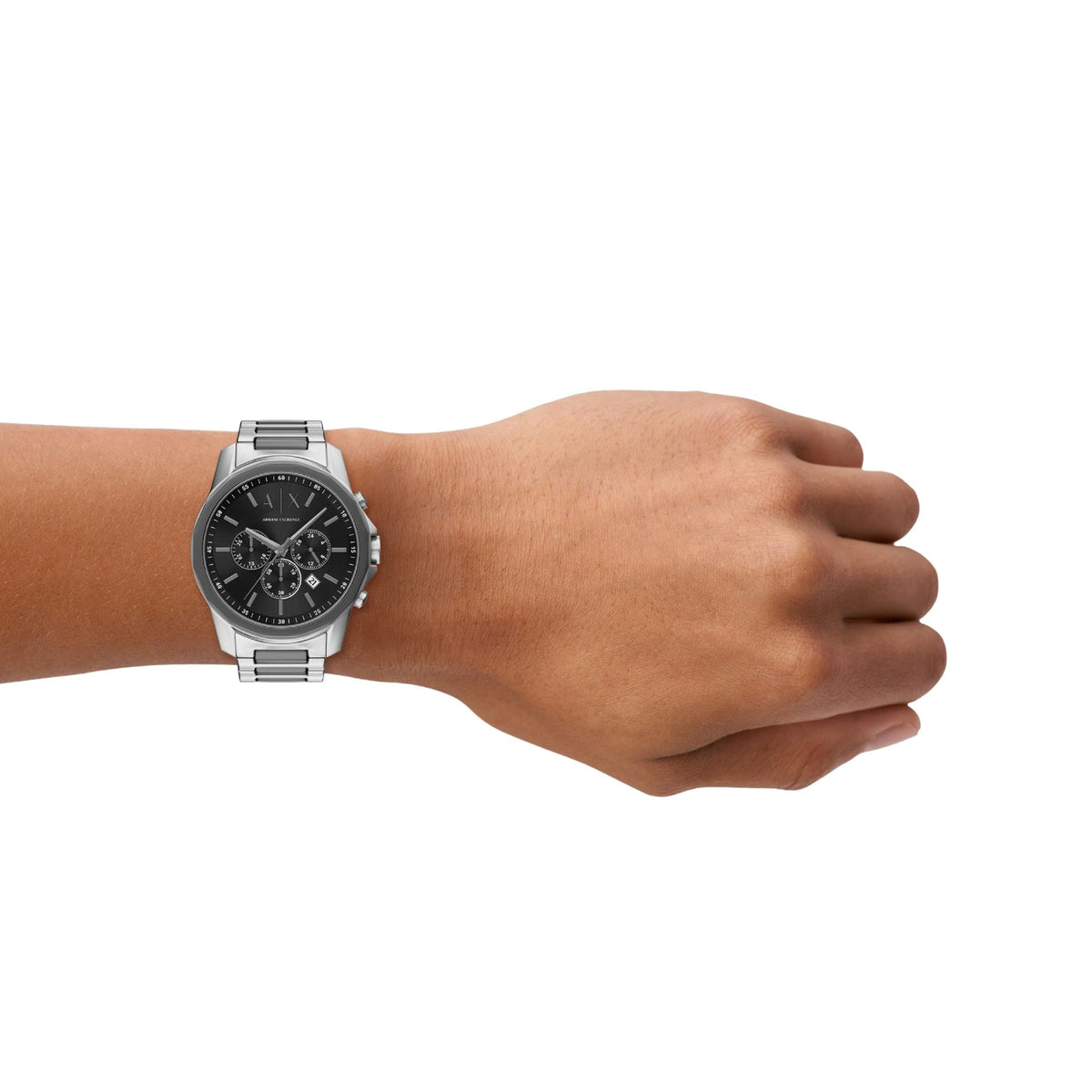 Armani Exchange Banks 44mm Chronograph Black Dial Steel and Steel Mens Quartz Watch AX7181SET