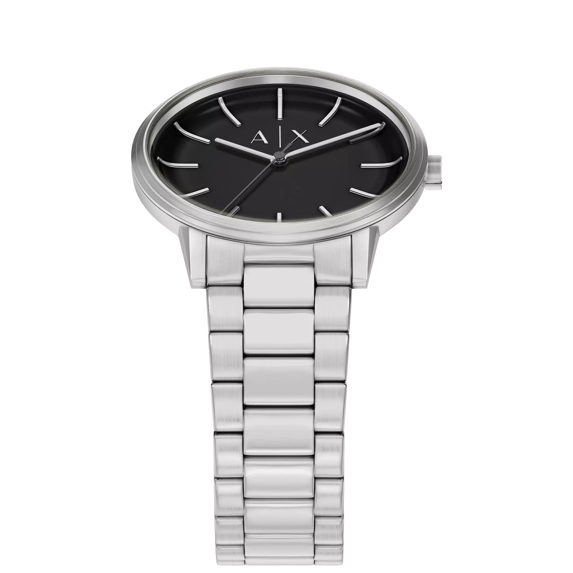 Armani Exchange Cayde 42mm Black Dial Steel Mens Quartz Watch AX7182SET