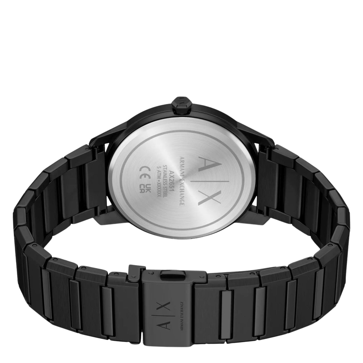 Armani Exchange Lexon 42mm Black Dial Steel Mens Quartz Watch AX2651
