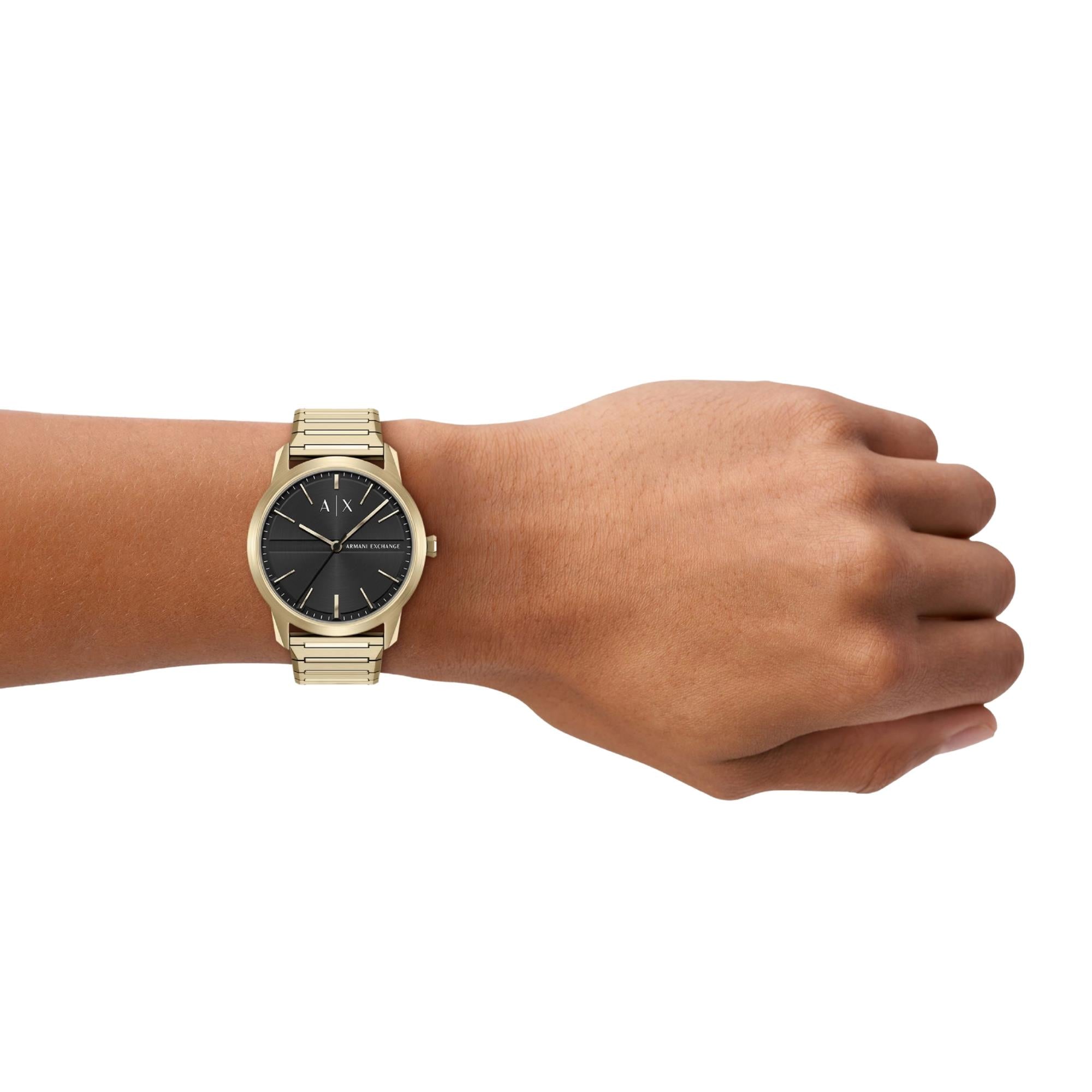 Armani Exchange Lexon 42mm Black Dial Steel Mens Quartz Watch AX2650