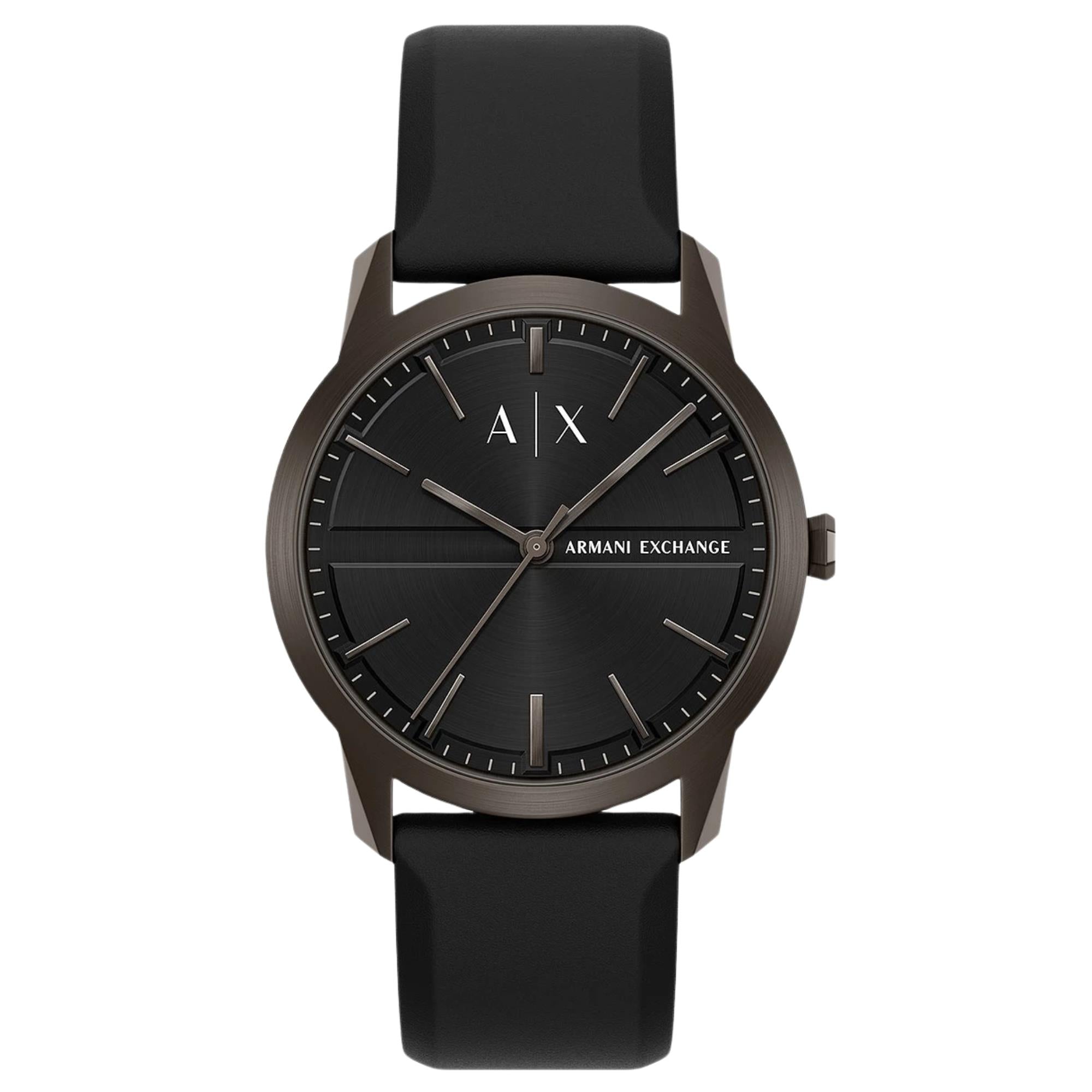 Armani Exchange Lexon 42mm Black Dial Silicone Mens Quartz Watch AX2652