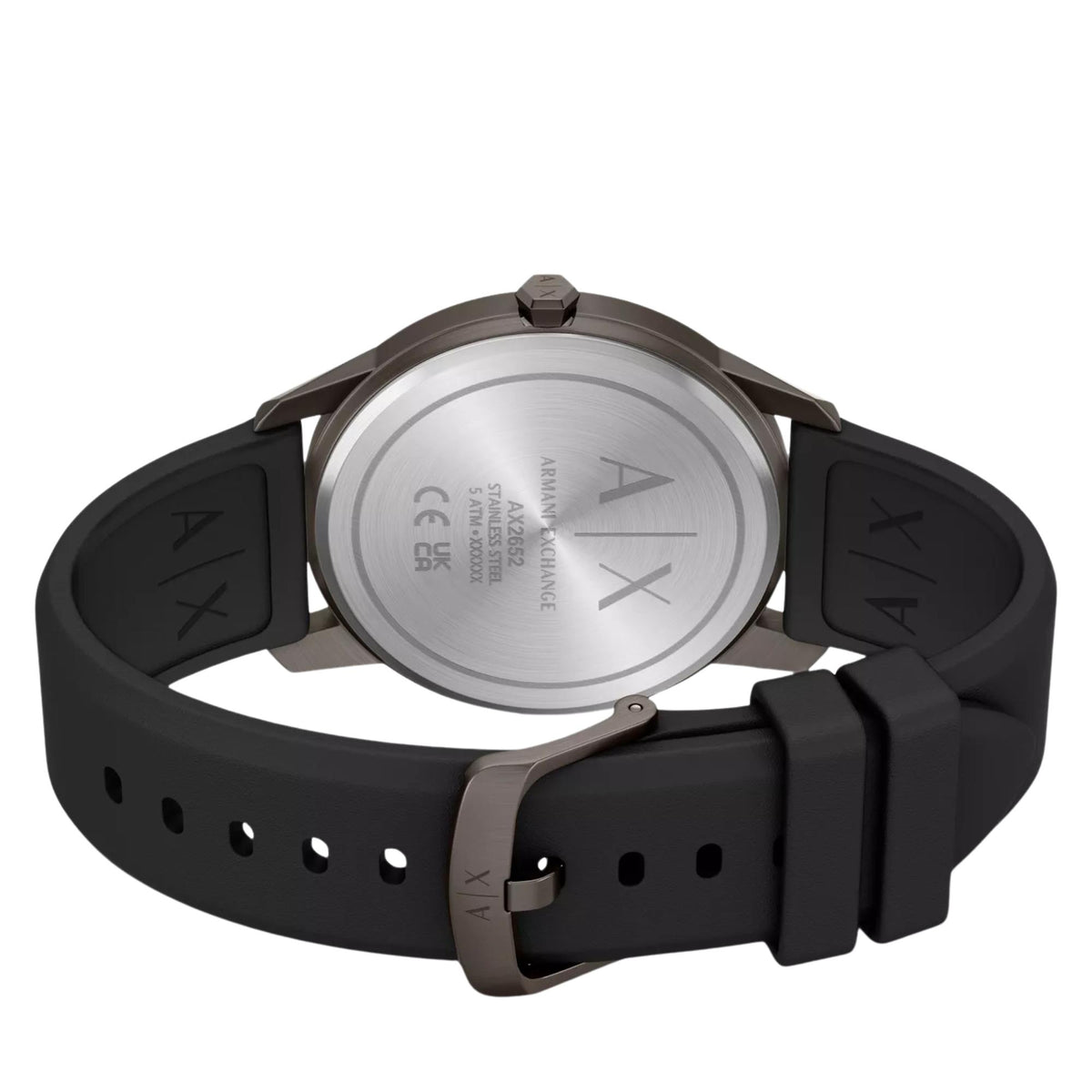 Armani Exchange Lexon 42mm Black Dial Silicone Mens Quartz Watch AX2652