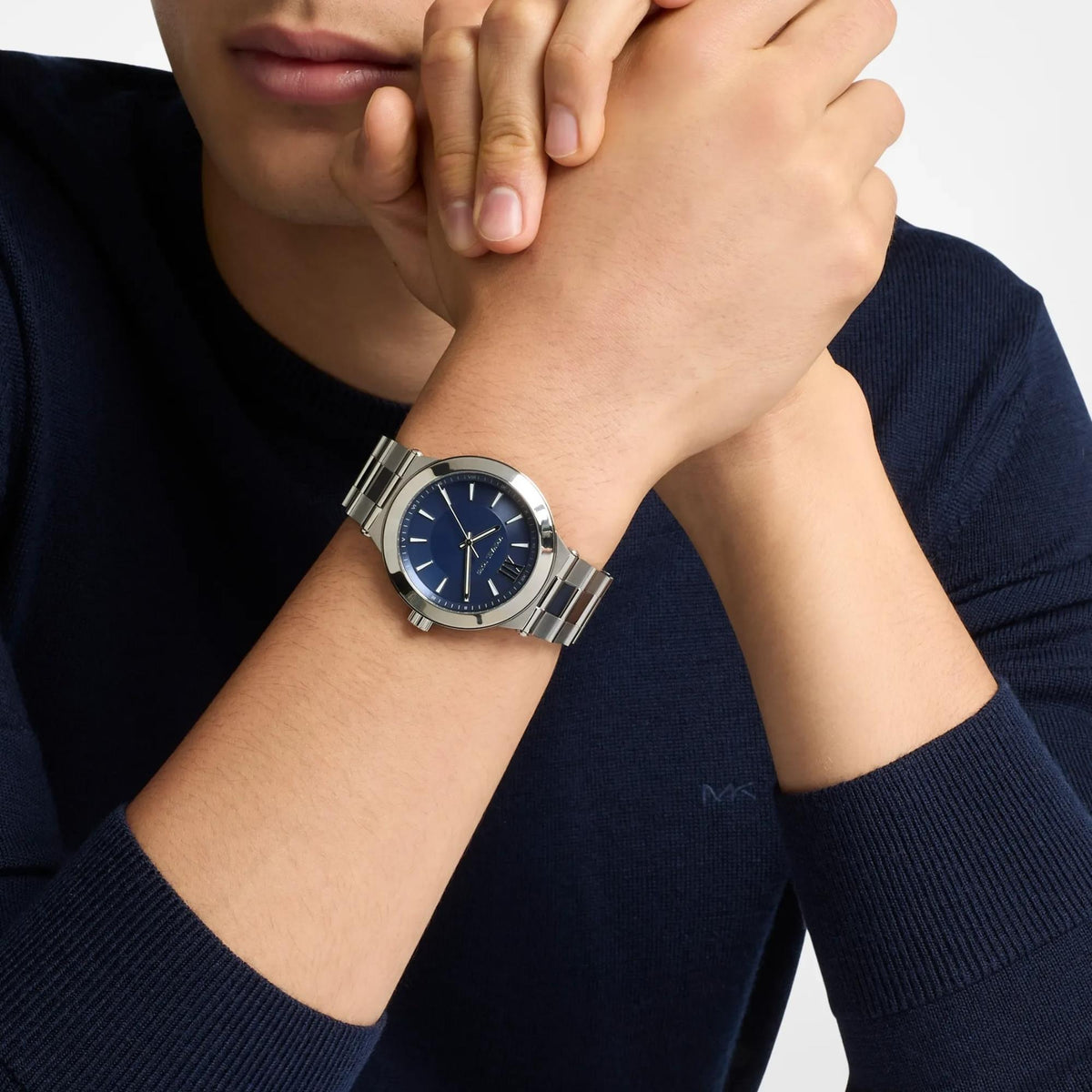 Michael Kors Billie 44mm Blue Dial Steel Mens Quartz Watch MK9284