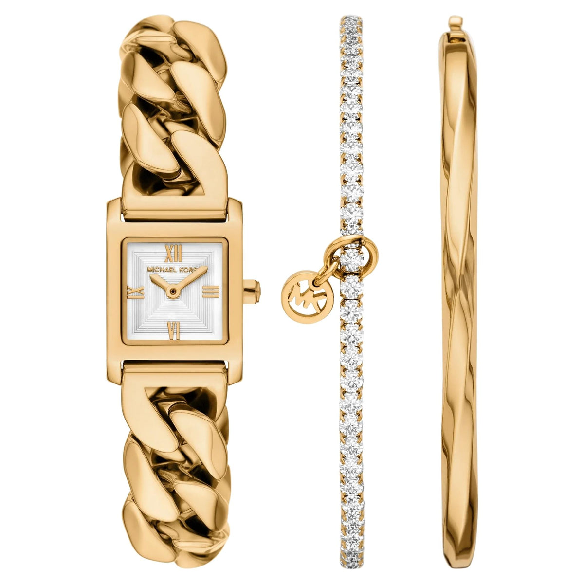 Michael Kors Georgie 19mm Silver Dial Steel Ladies Quartz Watch MK7655SET