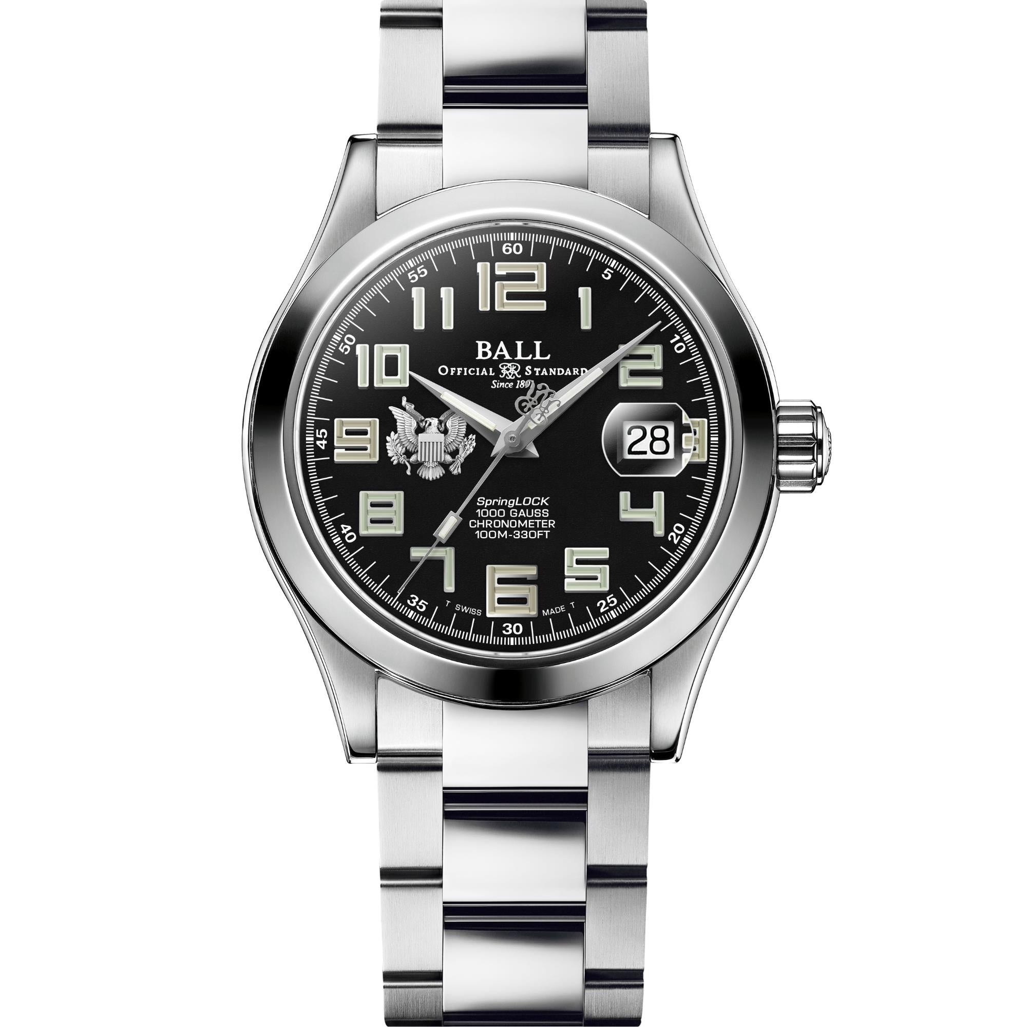 BALL Engineer III 'Army' 40mm Limited Edition Black Dial Steel Mens Automatic Watch NM3000C-S11C-BK