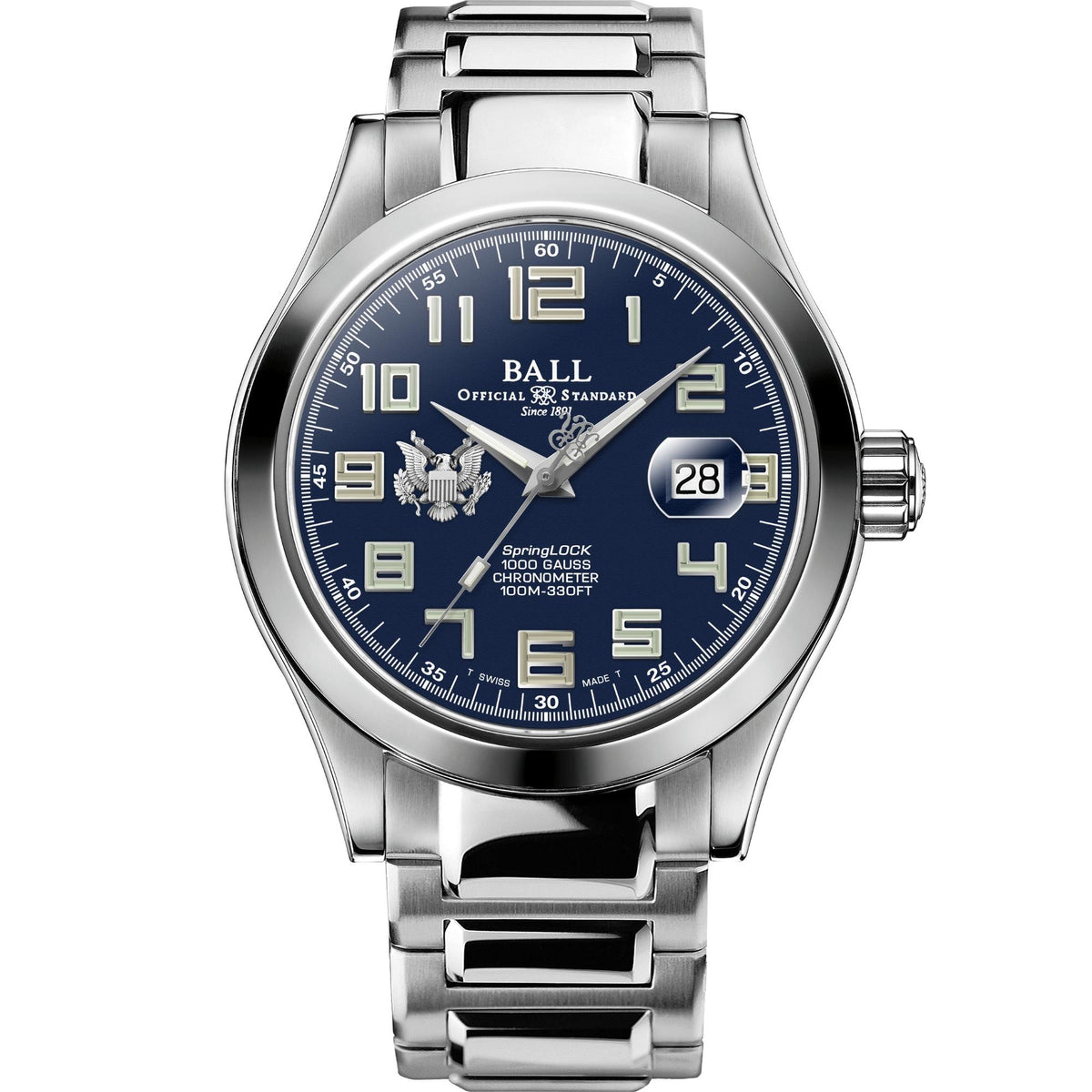 BALL Engineer III 'Army' 43mm Limited Edition Blue Dial Steel Mens Automatic Watch NM9028C-S49C-BE