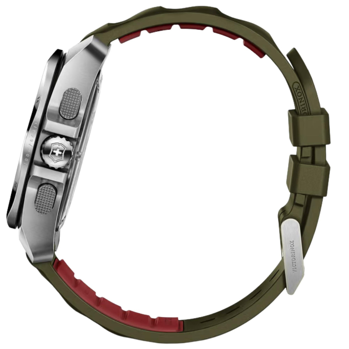 Victorinox I.N.O.X. 43mm Green Dial Rubber Mens Quartz Watch 242081