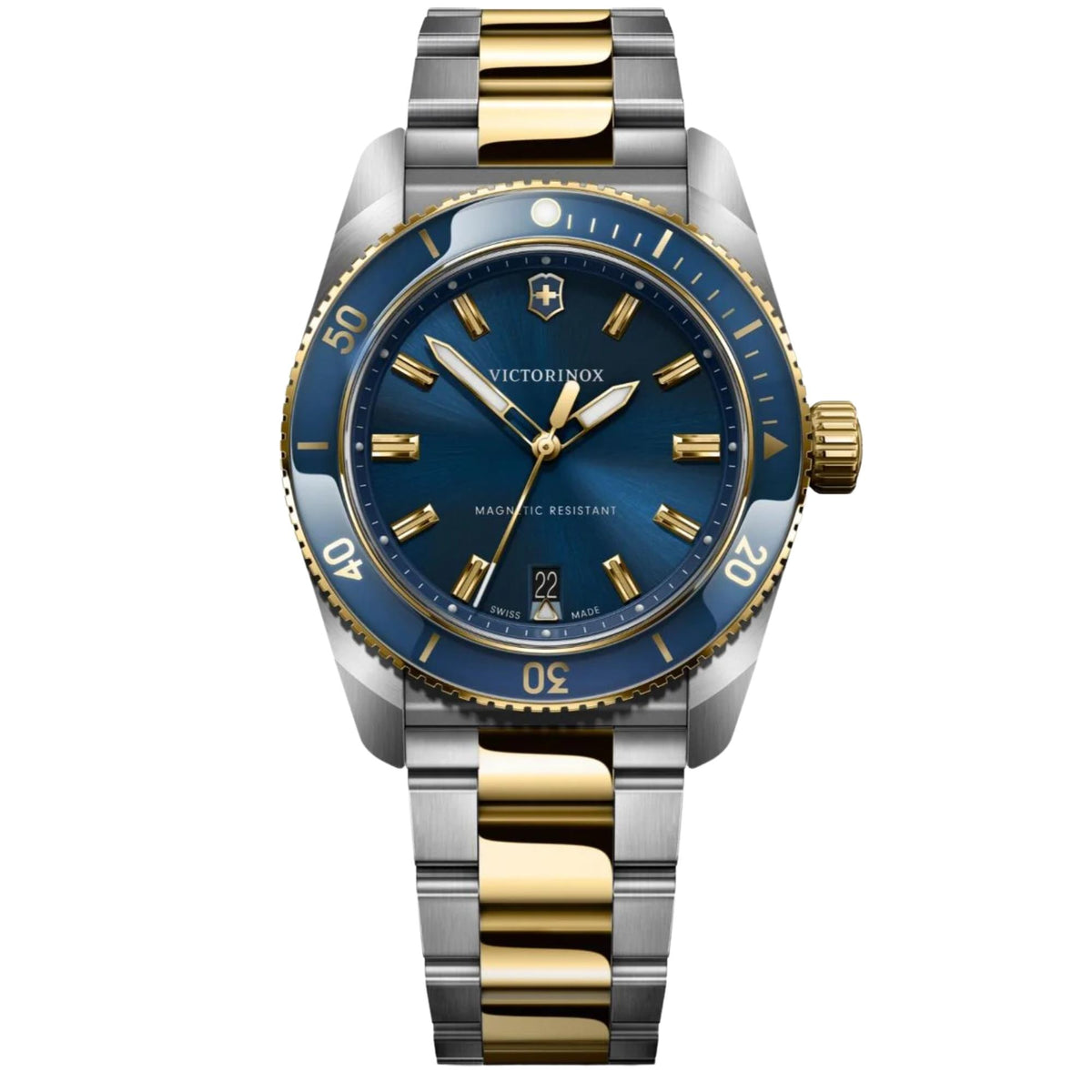 Victorinox Maverick 39mm Blue Dial Steel Mens Quartz Watch 242100