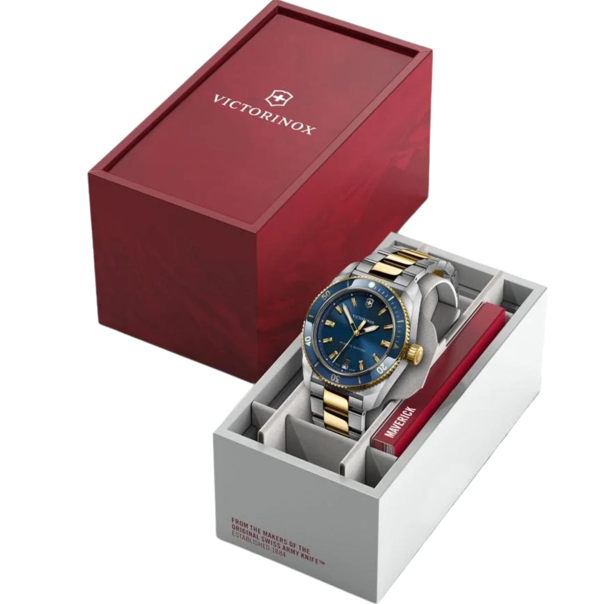 Victorinox Maverick 39mm Blue Dial Steel Mens Quartz Watch 242100