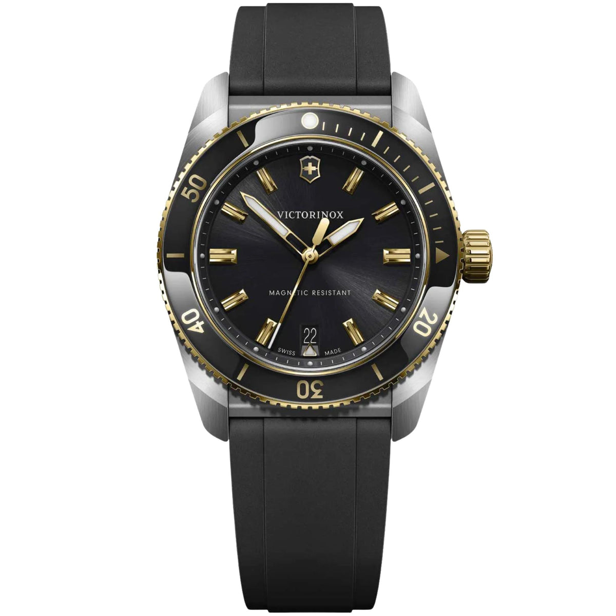 Victorinox Maverick 39mm Black Dial Rubber Mens Quartz Watch 242099