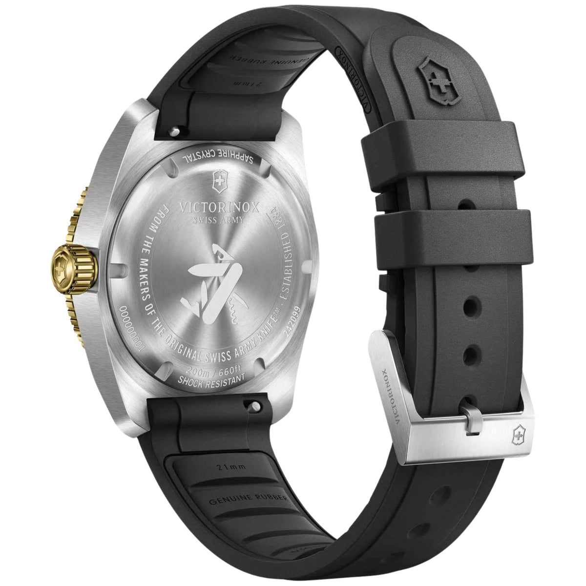 Victorinox Maverick 39mm Black Dial Rubber Mens Quartz Watch 242099